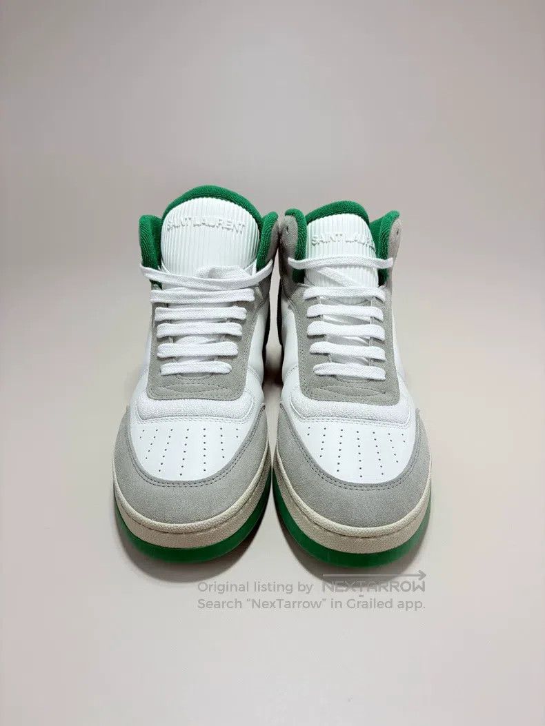 Saint Laurent Paris Saint Laurent Paris White and green mid-cut board shoes Size US 7 / EU 40 - 2 Thumbnail