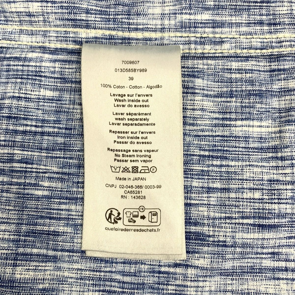 Dior Dior Light Blue All-over Logo Long Sleeve Shirt K26WX Size US S / EU 44-46 / 1 - 7 Thumbnail