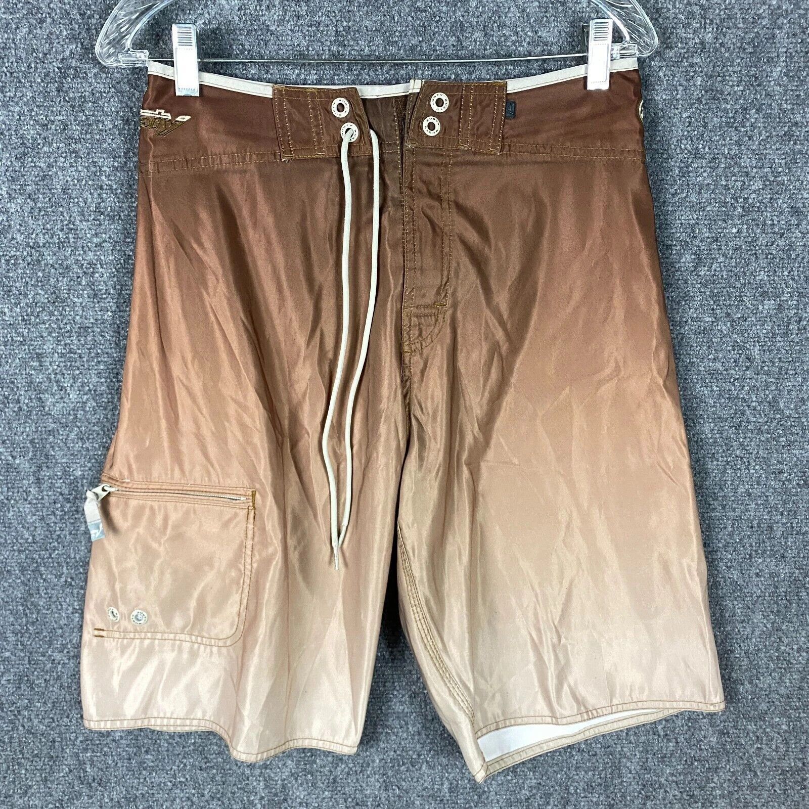 Rusty Rusty Board Shorts Men's Size 29 Polyester Drawstring Brown Size US 29 - 1 Thumbnail