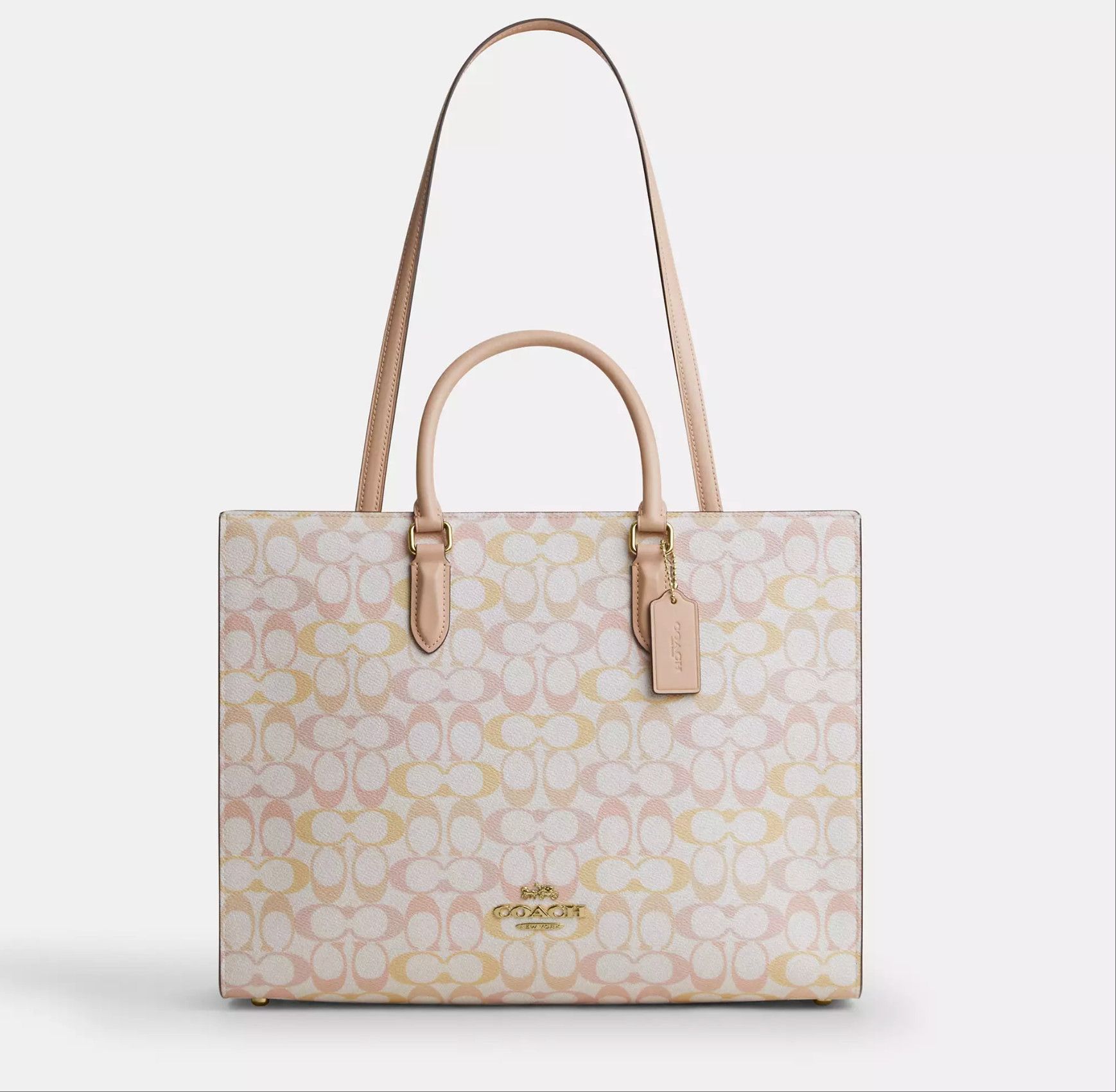 Coach NWT Coach Maggie Tote Bag In Pretty Signature Canvas CDZ06 Size ONE SIZE - 13 Thumbnail