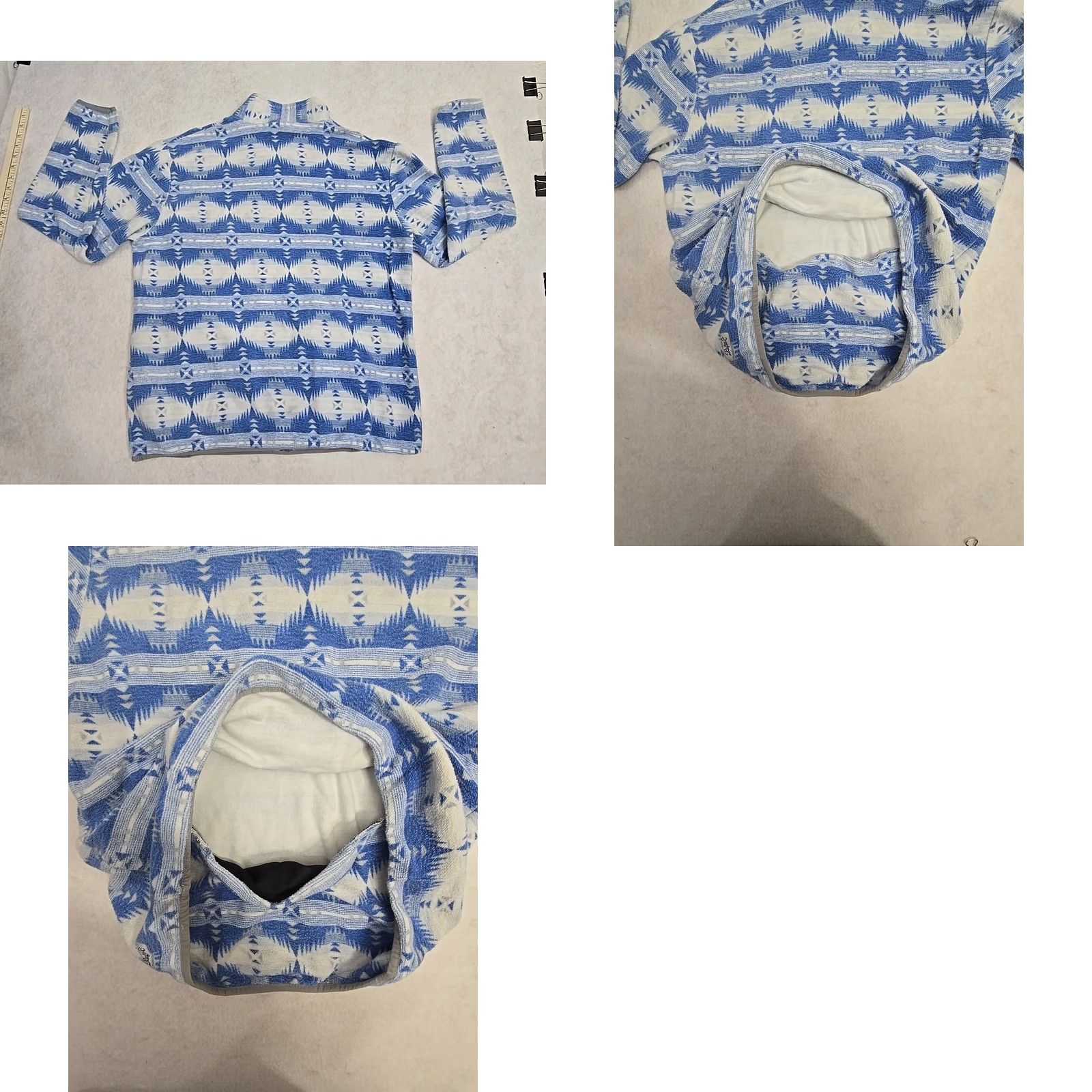 Vintage VINTAGE Rafter C Aztec Sweatshirt Mens Medium Blue Dirt Pullover 1/4 Zip Western Fleece Size US M / EU 48-50 / 2 - 9 Thumbnail
