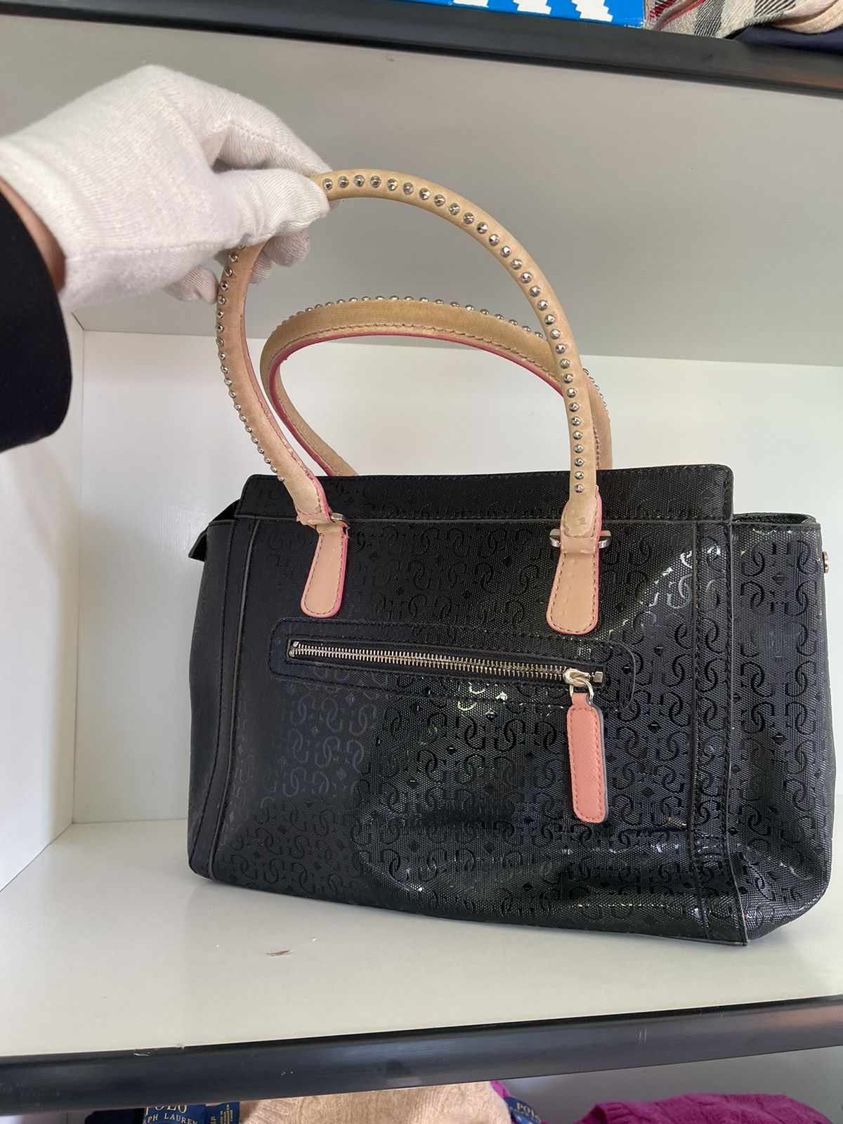 Guess × Vintage VINTAGE GUESS Y2K STYLE BLACK MONOGRAM BAG Size ONE SIZE - 4 Thumbnail