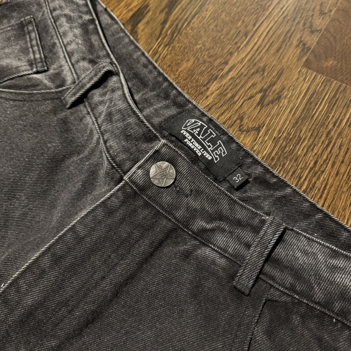 Vale Vale Black Rhinestone Washed Jeans Size US 32 / EU 48 - 6 Thumbnail