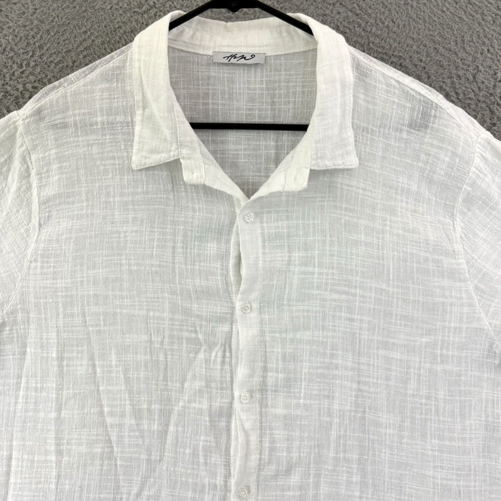 Vintage Vintage Made in Italy Shirt Men 2XL White Short Sleeve Linen Blend Button-Up Casual Beach Preppy Shirt Mens Regular Big & Tall Size US XXL / EU 58 / 5 - 3 Thumbnail