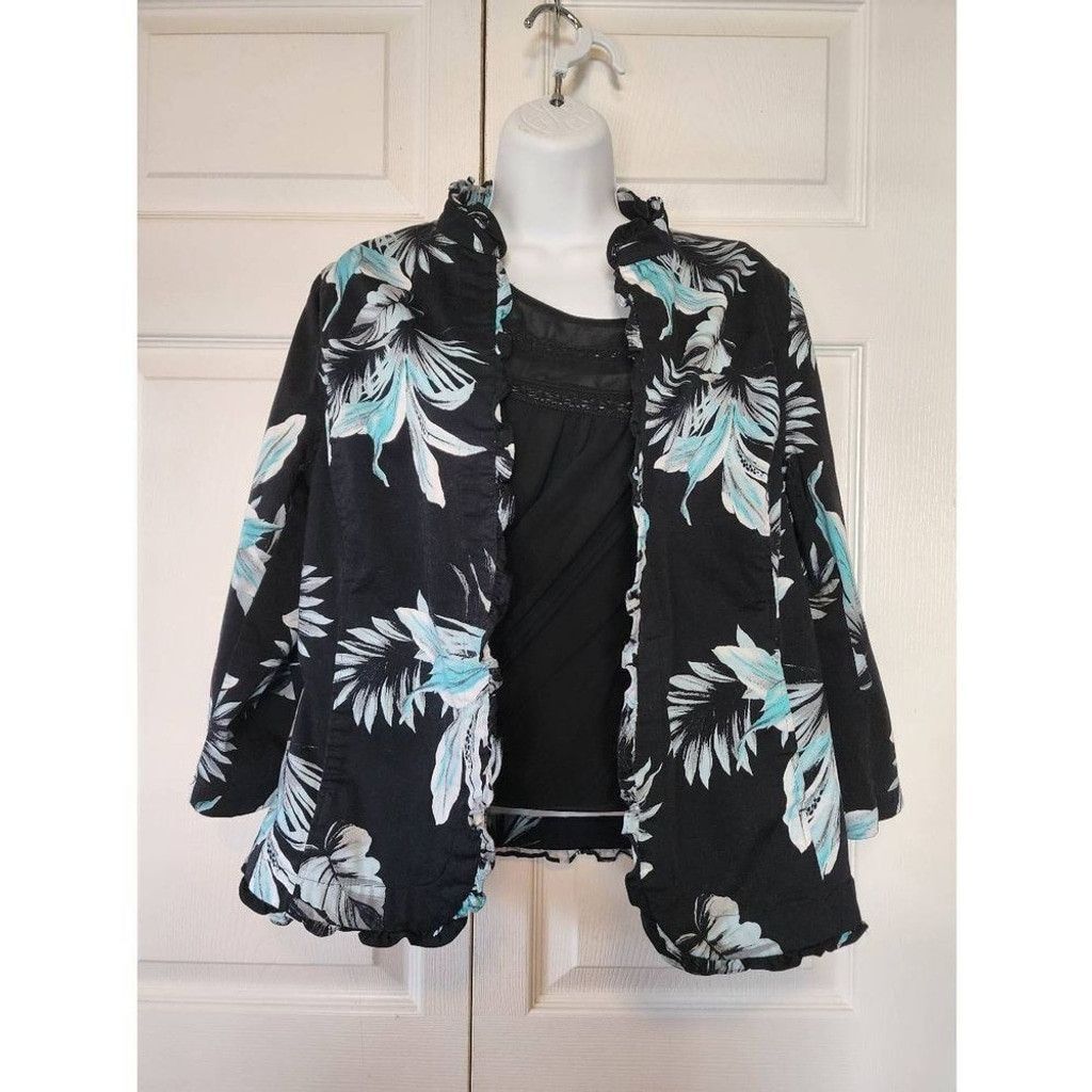 Chicos Chico's Floral Blazer Size L / US 10 / IT 46 - 1 Thumbnail