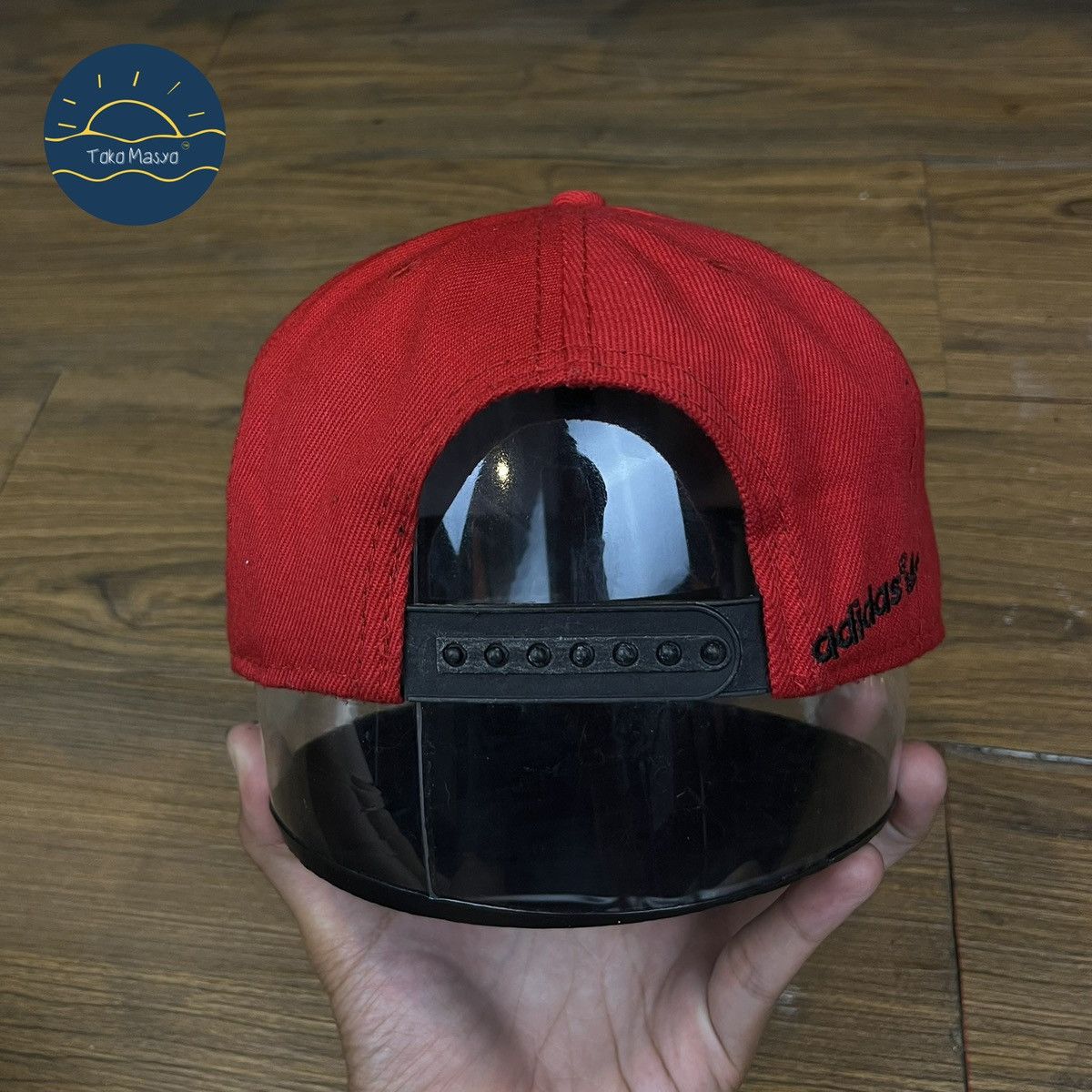Adidas × Vintage Adidas Originals Snapback - Red & Black Iconic Trefoil Hat Size ONE SIZE - 3 Thumbnail