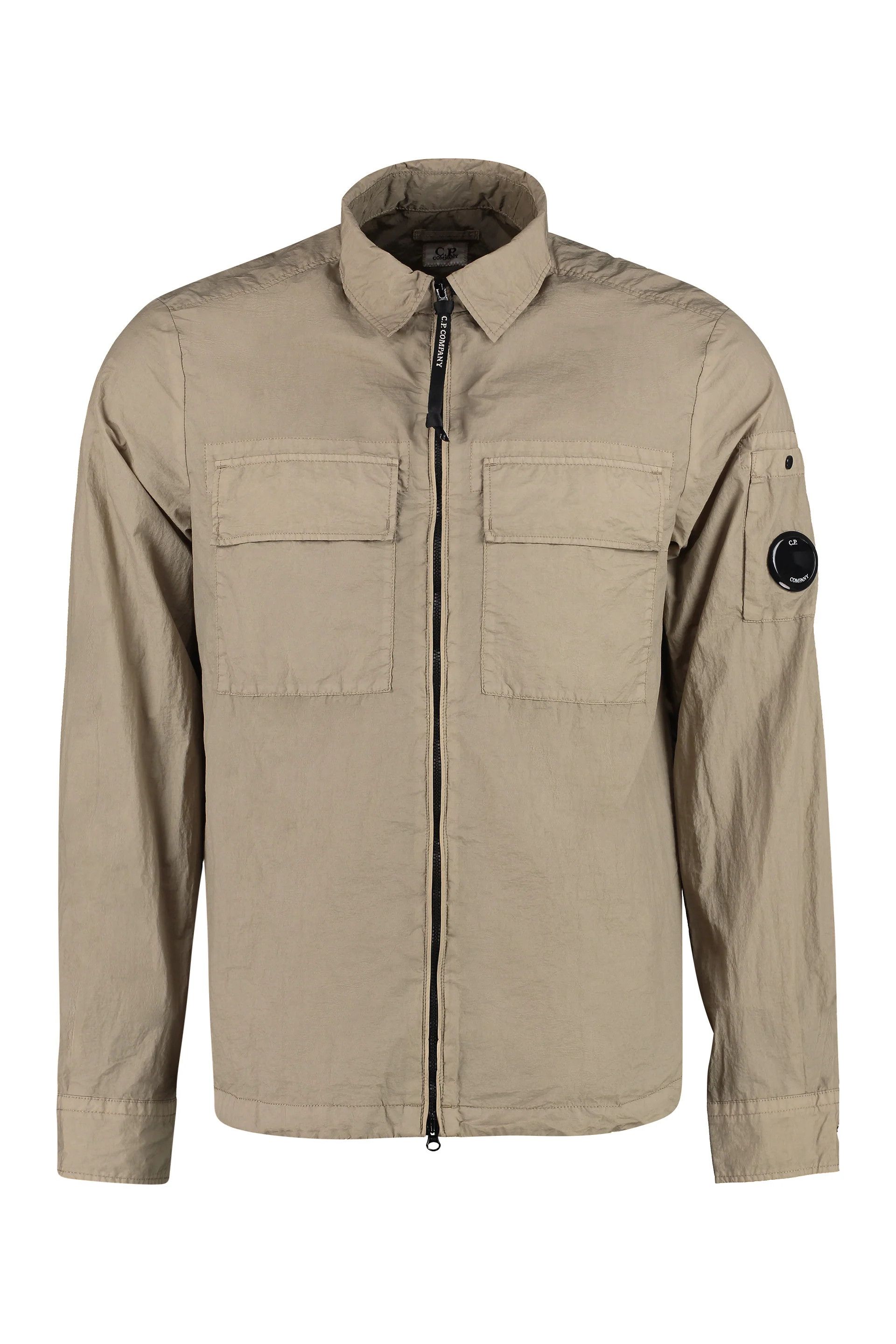 C.P. Company o1y1224 Logo Zipped Hooded Jacket in Beige Size US S / EU 44-46 / 1 - 1 Thumbnail