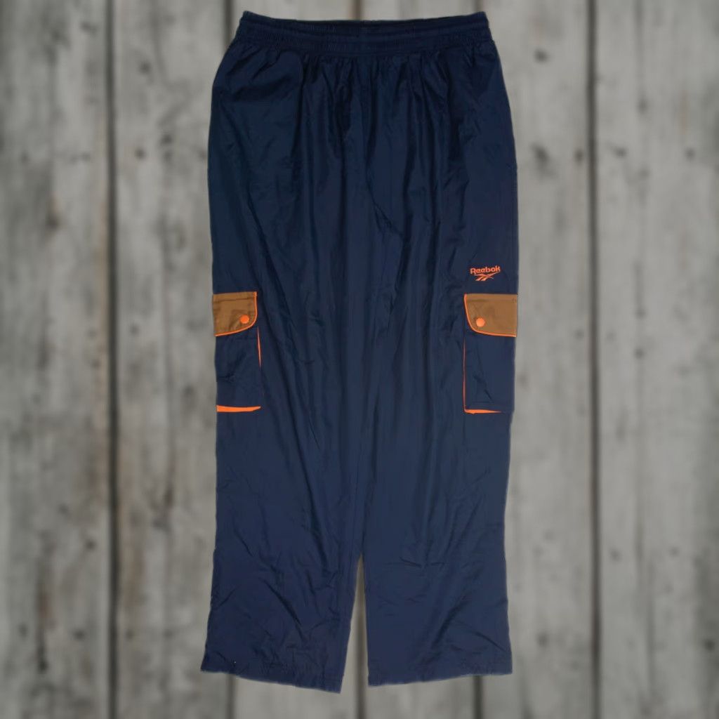 Reebok VINTAGE Reebok Cargo Track Pants Blue X-Large Size US 36 / EU 52 - 1 Thumbnail