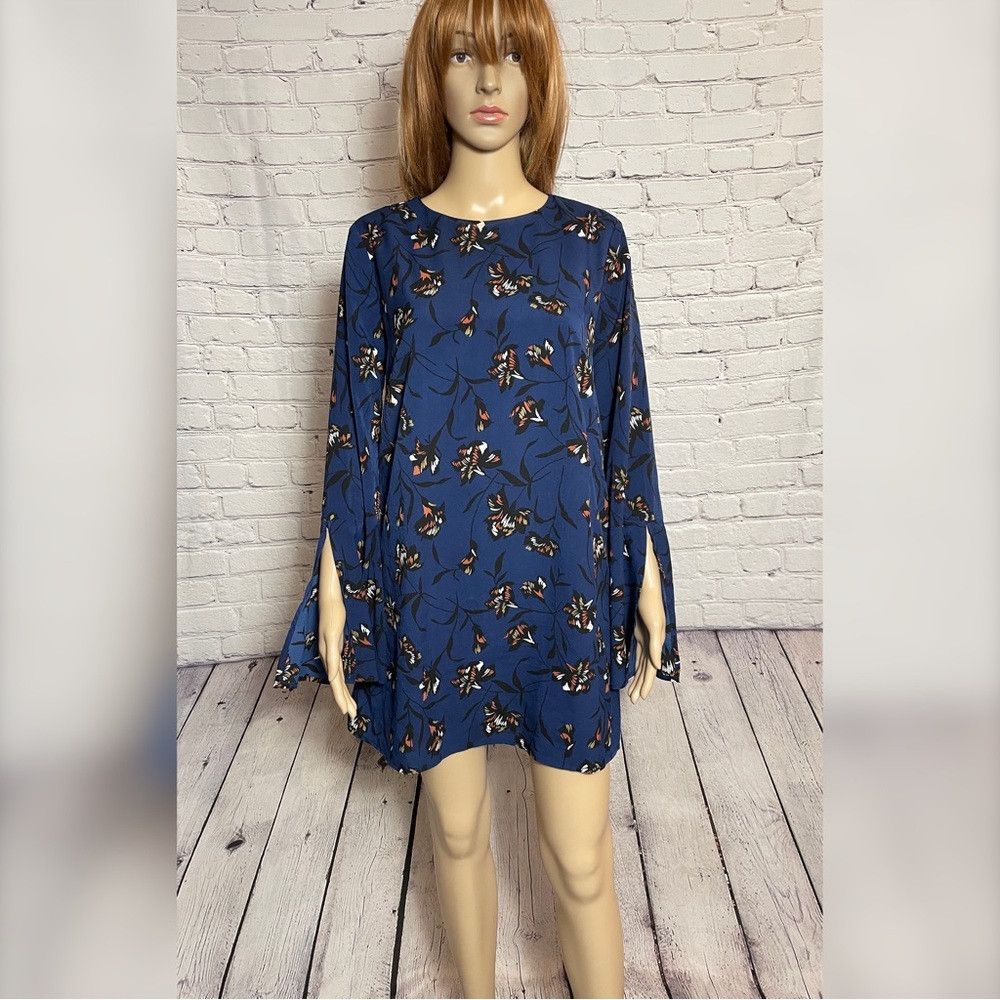 Lulus New Lulus Pleasant Valley Navy Blue Floral Print Long Sleev Size S / US 4 / IT 40 - 3 Thumbnail