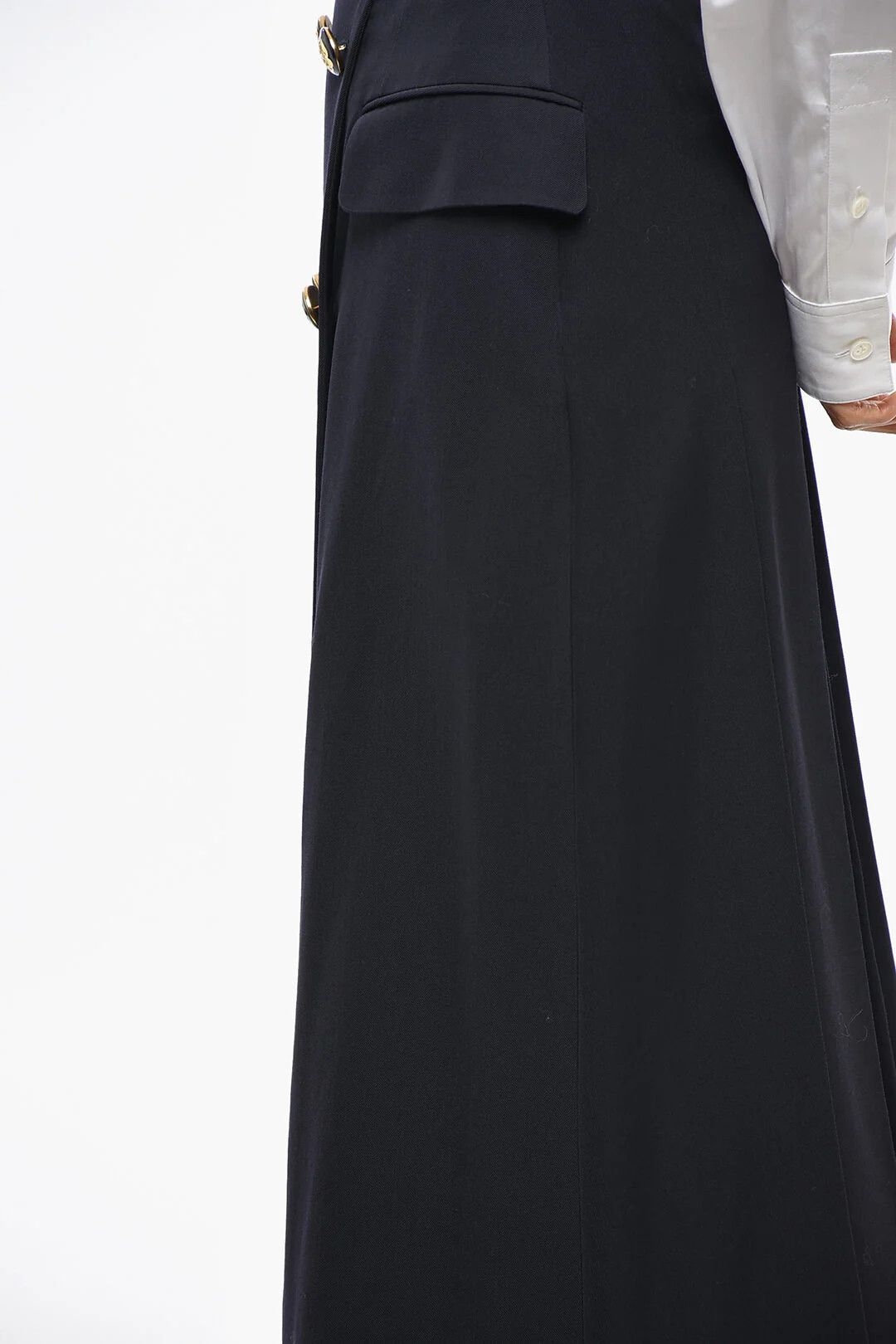 Alexander McQueen og1mm0426 Wool-Blend Skirt in Blue Size 26" / US 2 / IT 38 - 2 Thumbnail
