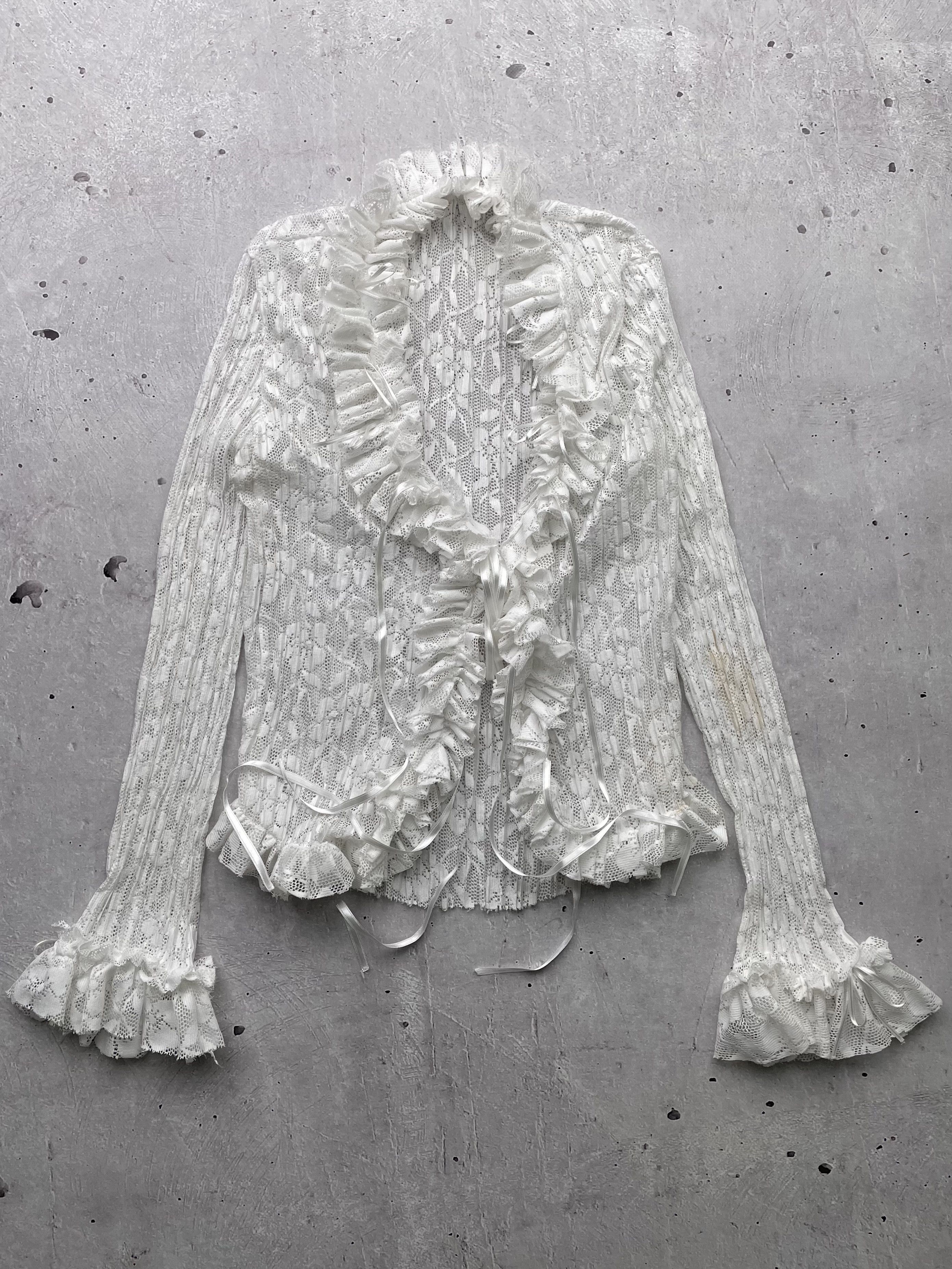 Japanese Brand × Vintage Vintage Mesh Japanese Blouse Size S / US 4 / IT 40 - 1 Thumbnail