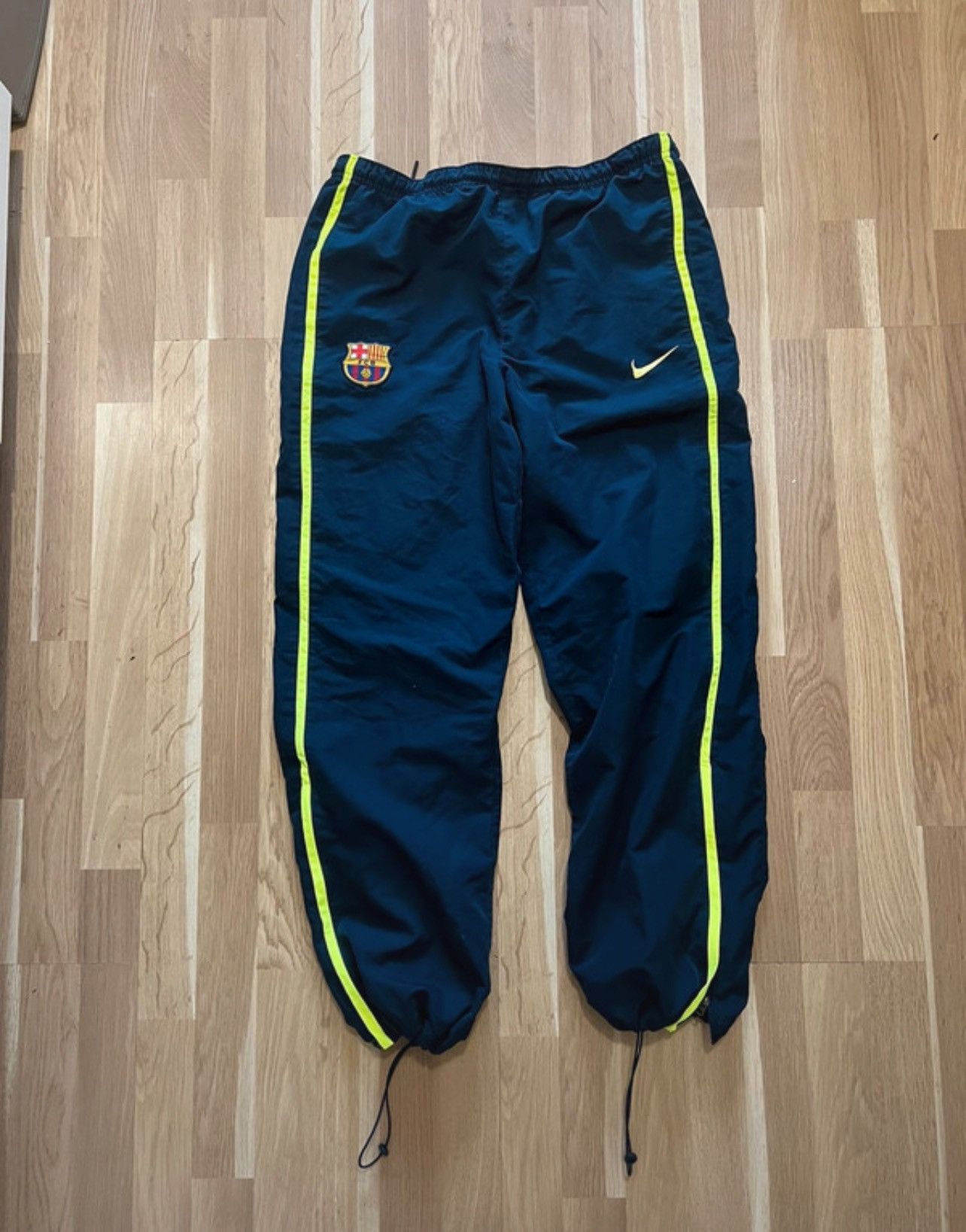 Pre-owned F C Barcelona X Nike Barcelona Nylon Vinatge Drill Track Pants Y2k Style In Blue