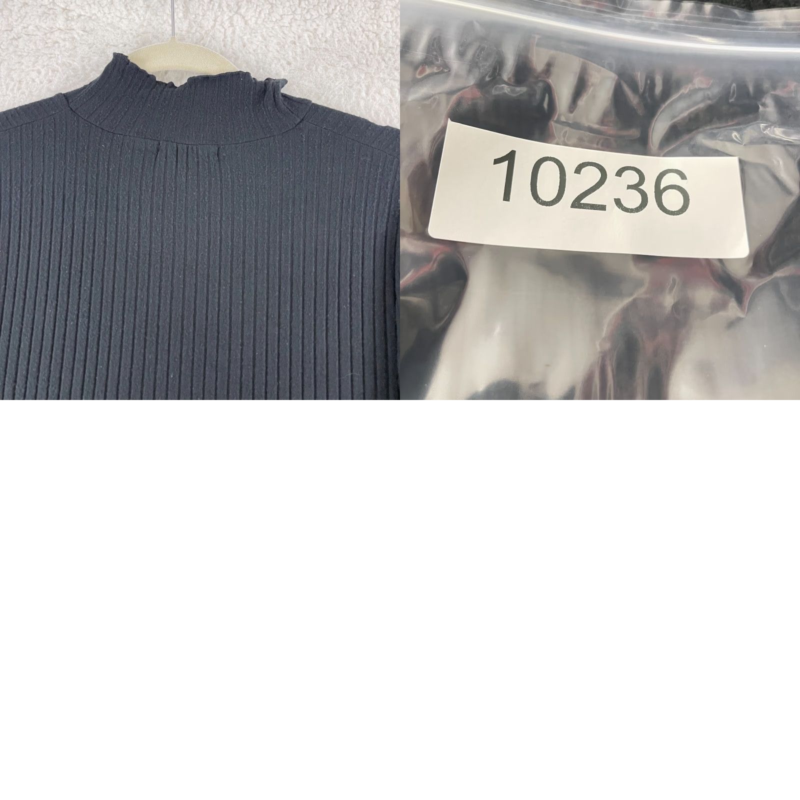 Madewell Madewell Shirt Womens Large Solid Black Ribbed Mock Neck Long Sleeve Knit Casual Size L / US 10 / IT 46 - 9 Thumbnail
