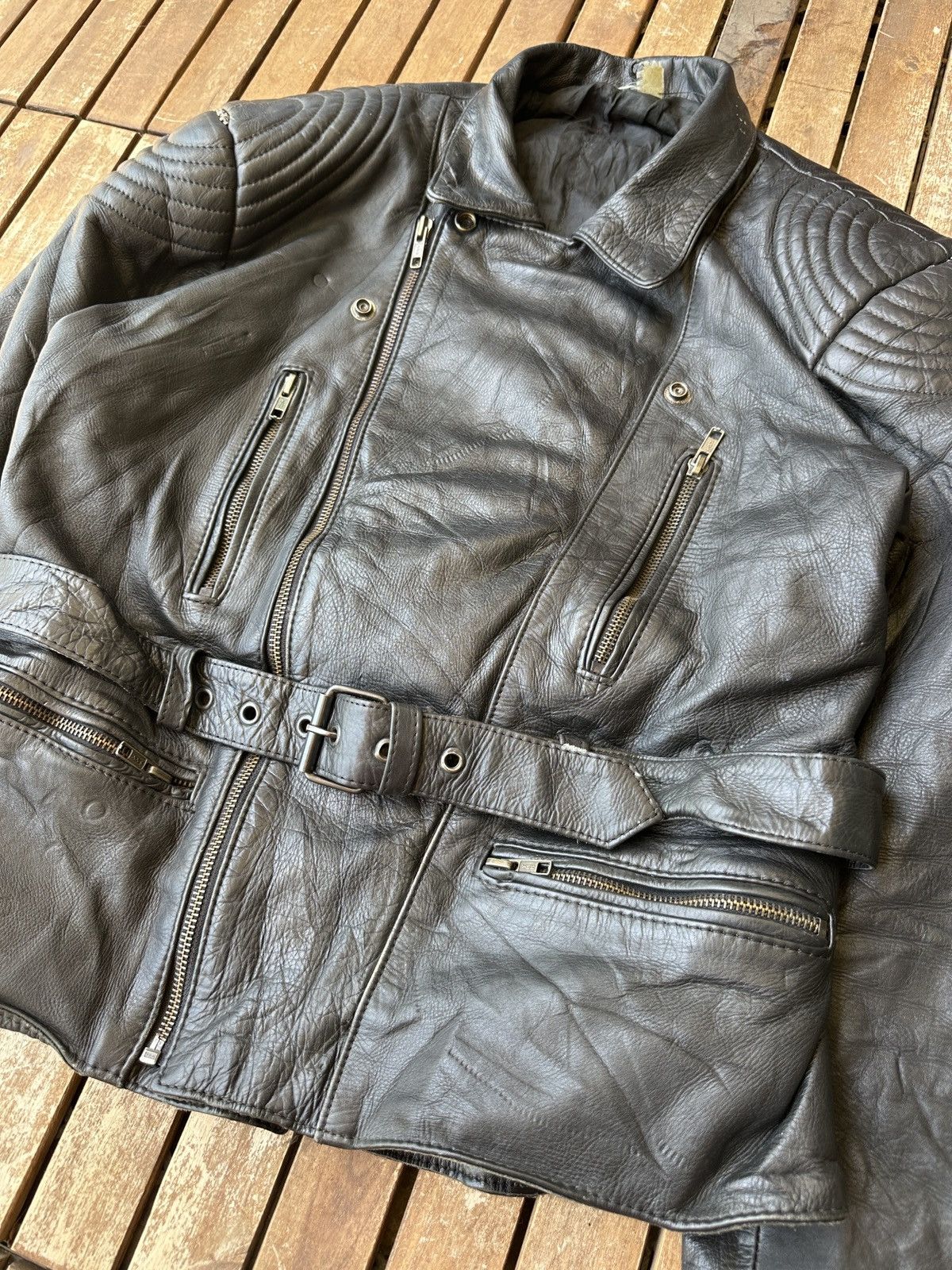 Vintage Vintage 1980s Leather Motorcycle Jacket Size US M / EU 48-50 / 2 - 2 Thumbnail