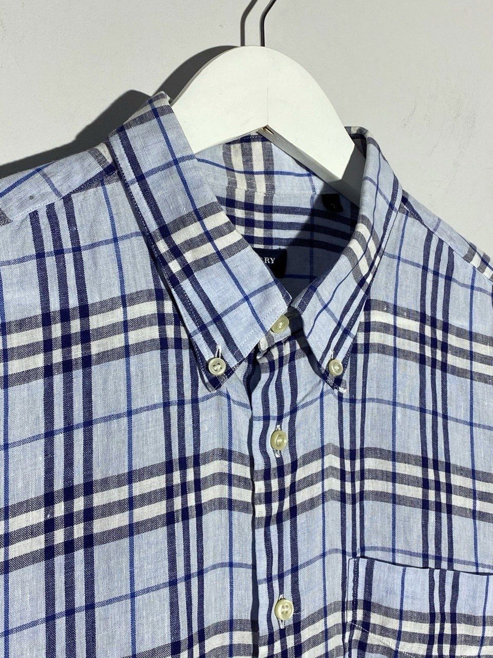 Burberry Burberry London All Over Checked Linen Shirt Rare Item Size US L / EU 52-54 / 3 - 4 Thumbnail
