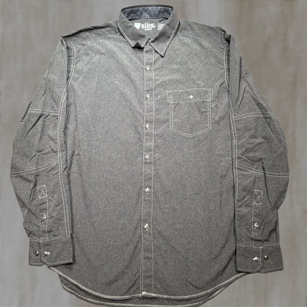 Vintage Kuhl Shirt Mens M Gray Long Sleeve Button Up Nylon Outdoor Hiking Casual Size US M / EU 48-50 / 2 - 1 Thumbnail