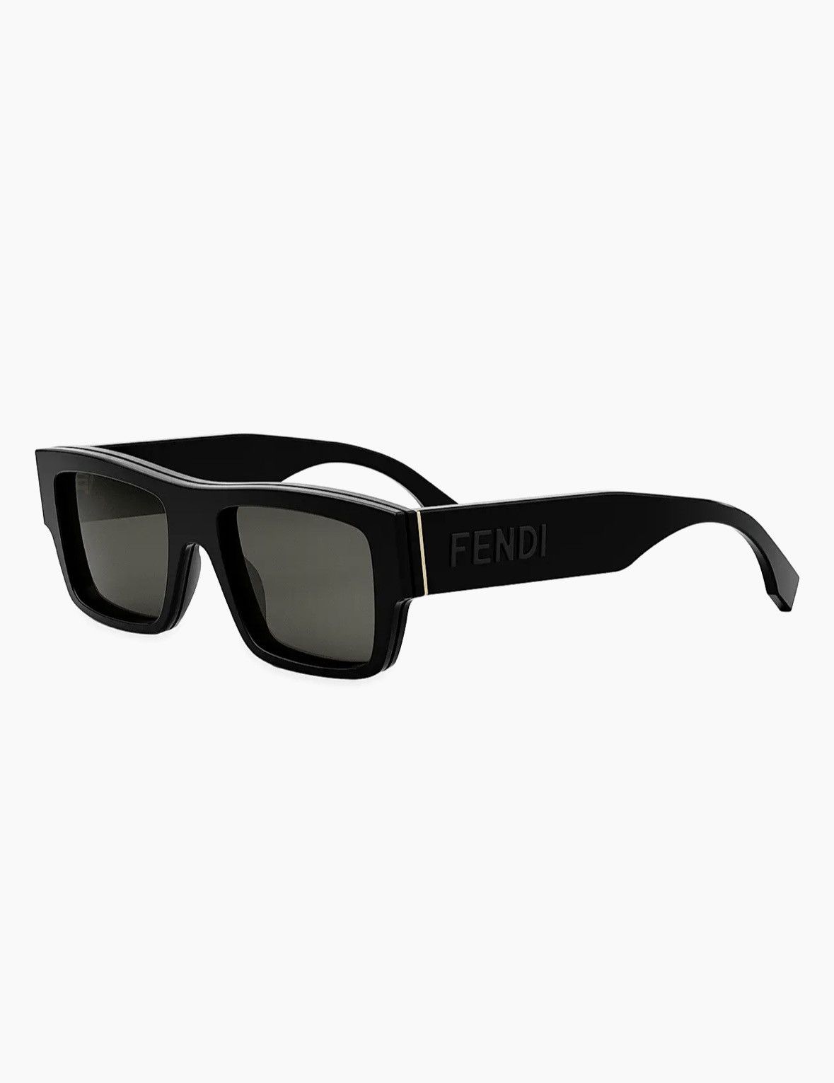 Fendi Fendi Signature 53MM Sunglasses Shiny Black Smoke Size ONE SIZE - 1 Thumbnail