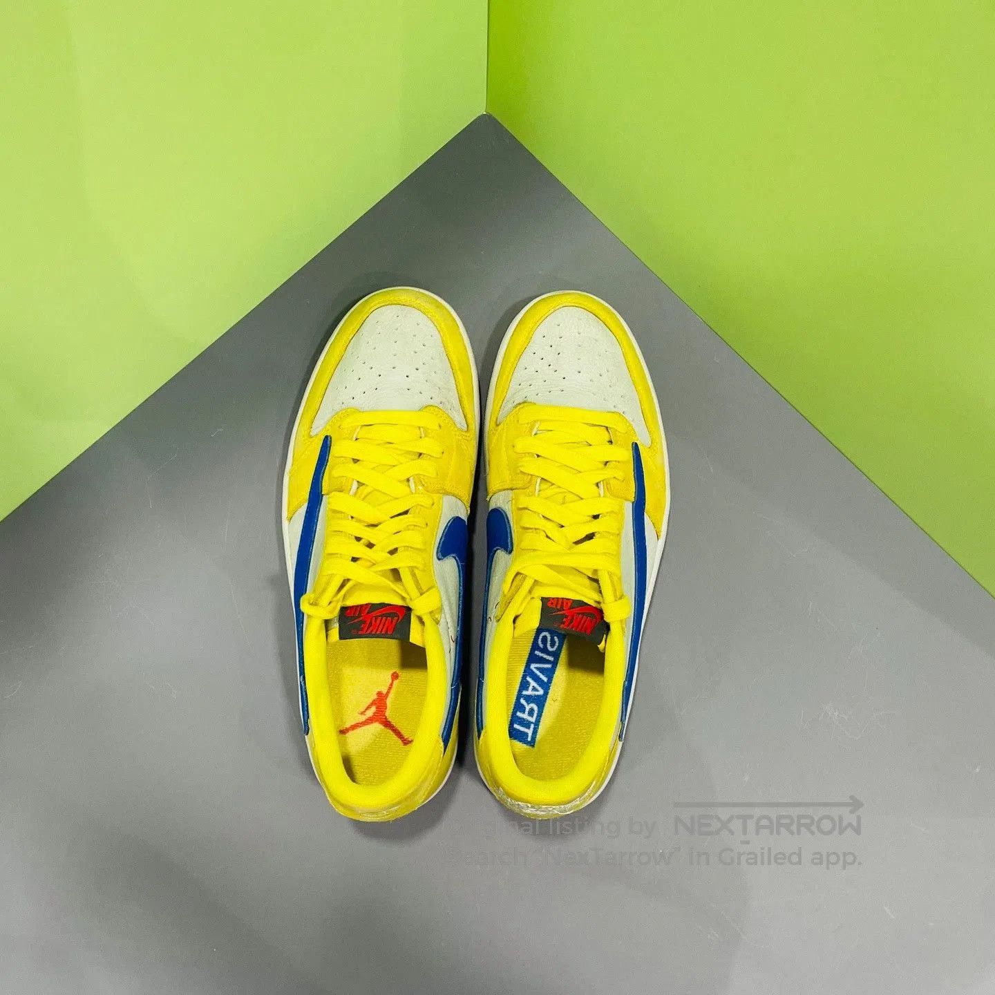 Travis Scott TS AJ1 Reverse Swoosh Canary. Size US 9.5 / EU 42-43 - 7 Thumbnail