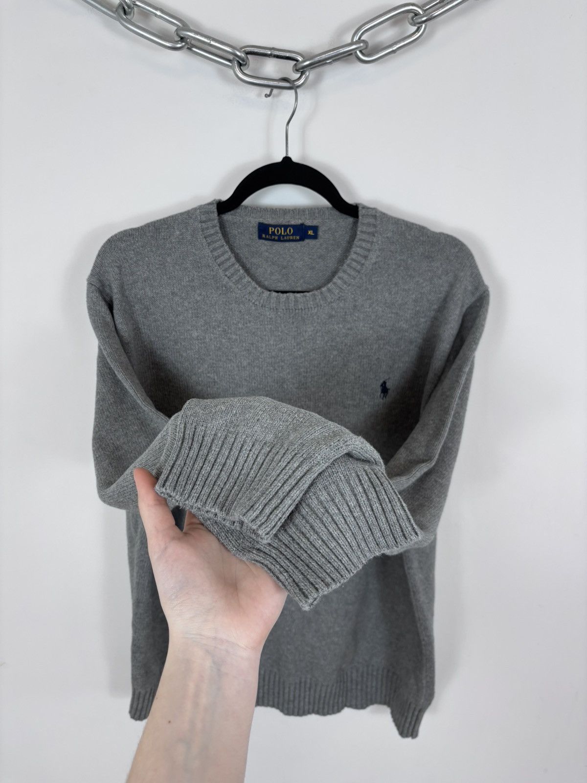 Polo Ralph Lauren Polo Ralph Lauren Men’s Classic Grey Knit Sweater Pullover Size US XL / EU 56 / 4 - 6 Thumbnail