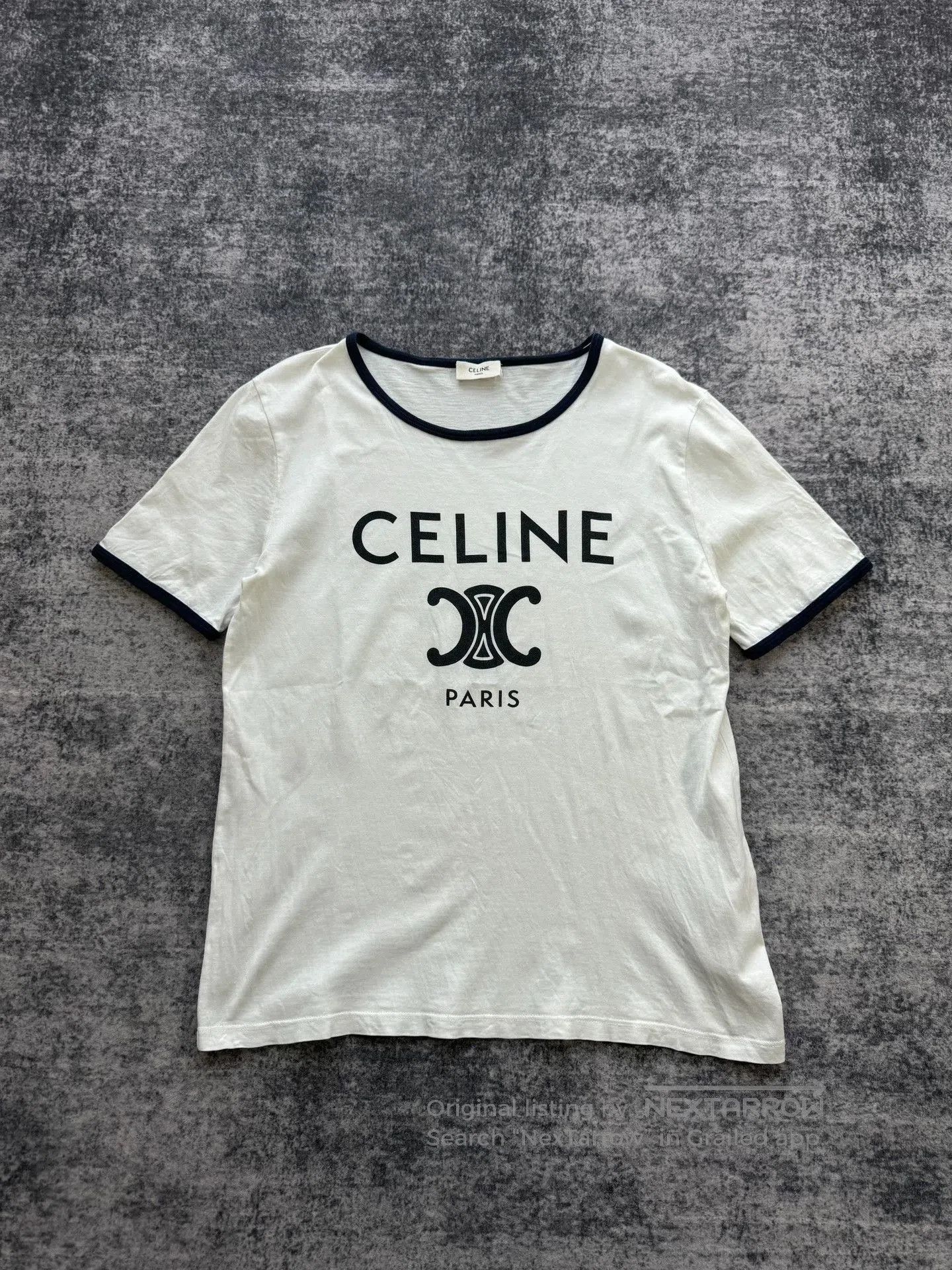 Celine Celine White Triomphe Short Sleeve. Size M / US 6-8 / IT 42-44 - 1 Thumbnail