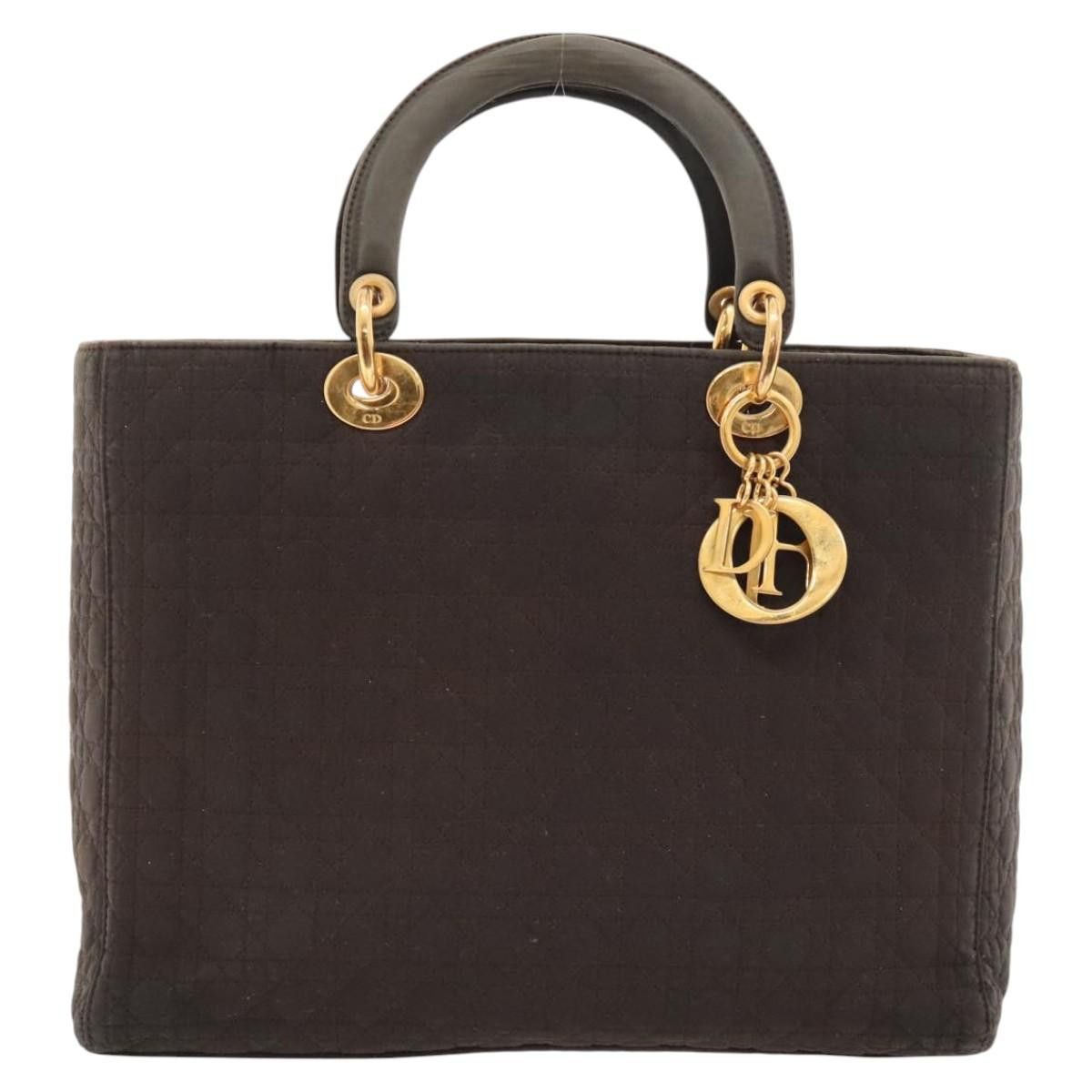 Dior DIOR Canage Hand Bag Nylon Brown Gold Size ONE SIZE - 13 Thumbnail