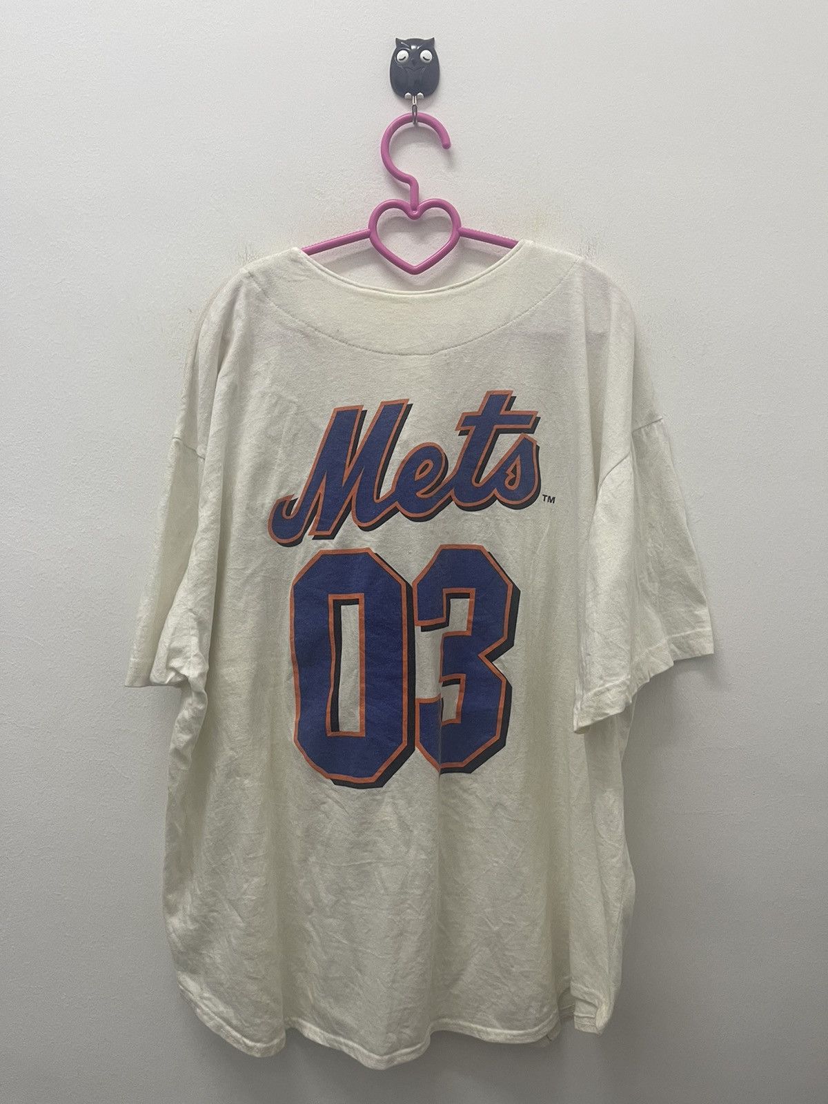 Image of Vintage New York Mets 03 Baseball Team in White, Men's (Size XL)