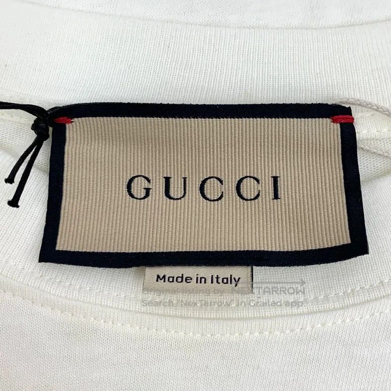 Gucci Gucci Beige rabbit letter print cotton round-neck short-sl Size XS / US 0-2 / IT 36-38 - 6 Thumbnail