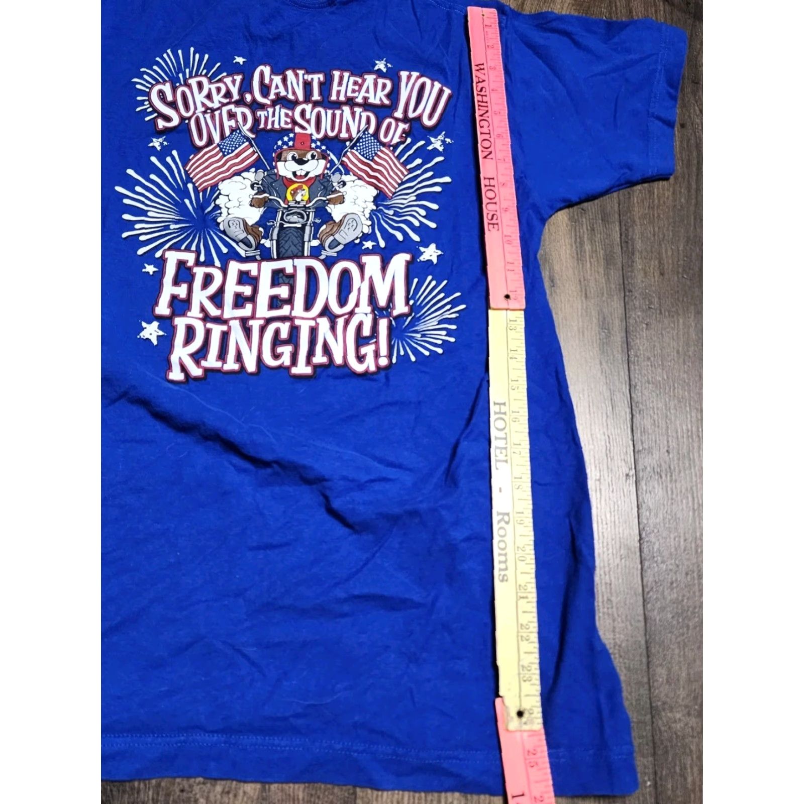 Doublet VINTAGE Buc-ee's T-Shirt Motorcycle Patriotic Double-Sided Adult Medium Blue Unisex 2020s Size US M / EU 48-50 / 2 - 5 Thumbnail