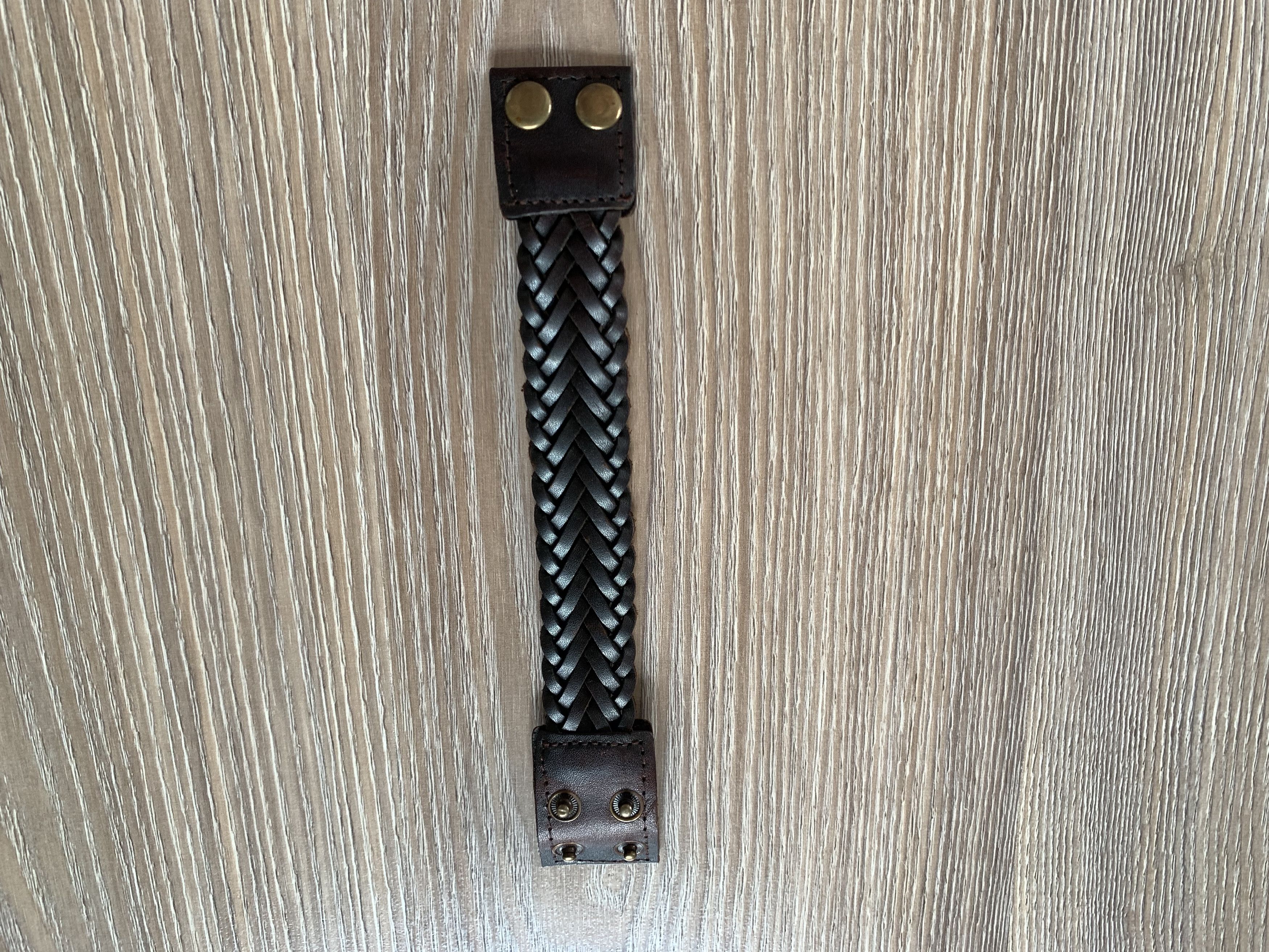 Handmade Classic Mens Brown Leather Bracelet With Binding Size ONE SIZE - 6 Thumbnail