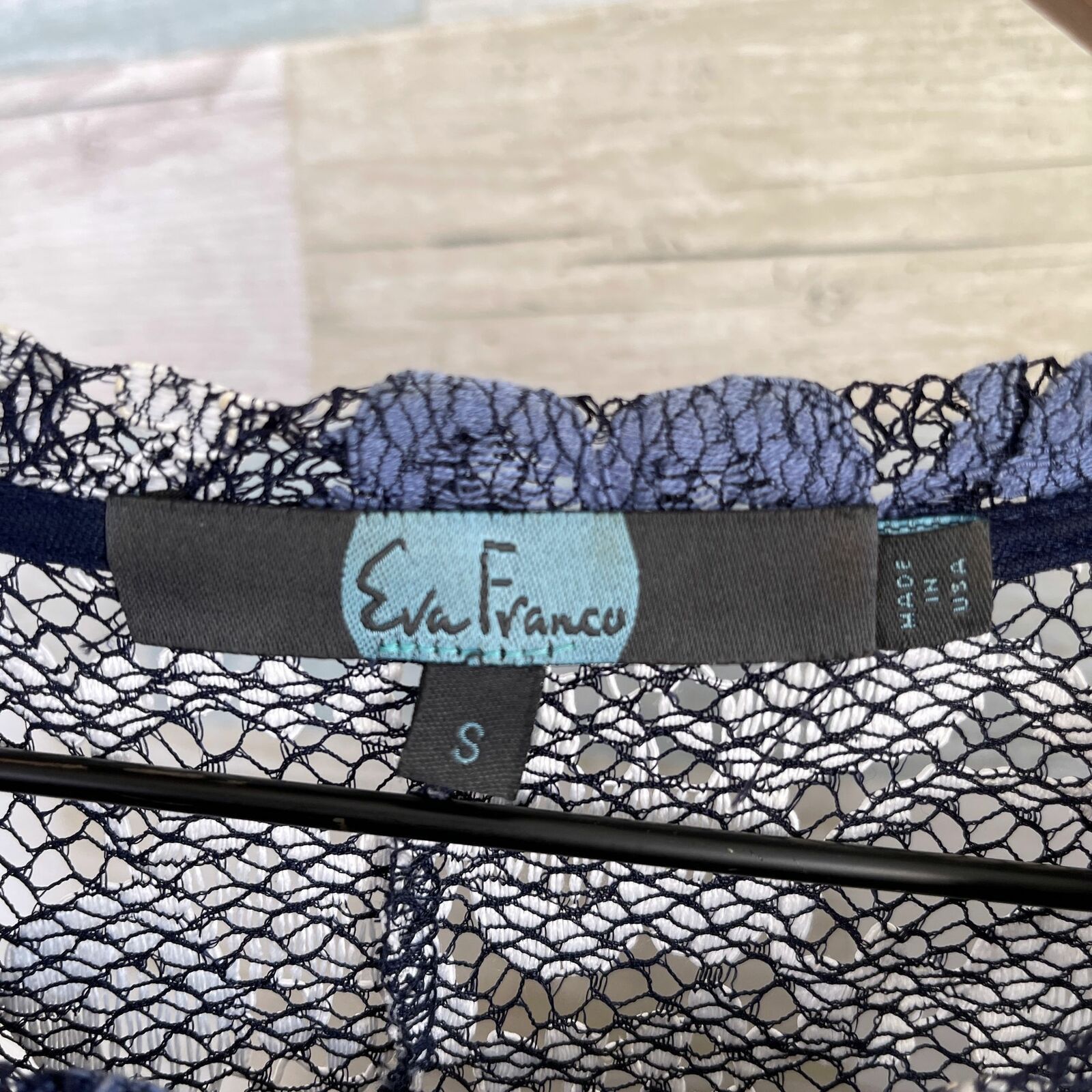 Eva Franco Eva Franco Floral Lace Peplum Top Blue Striped Sheer Small Size S / US 4 / IT 40 - 7 Thumbnail