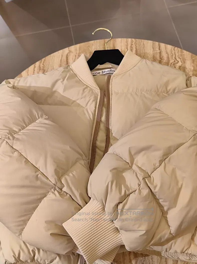 Acne Studios Acne Studios Short Down Jacket, Beige, Stand Collar Zipper Size XS / US 0-2 / IT 36-38 - 6 Thumbnail