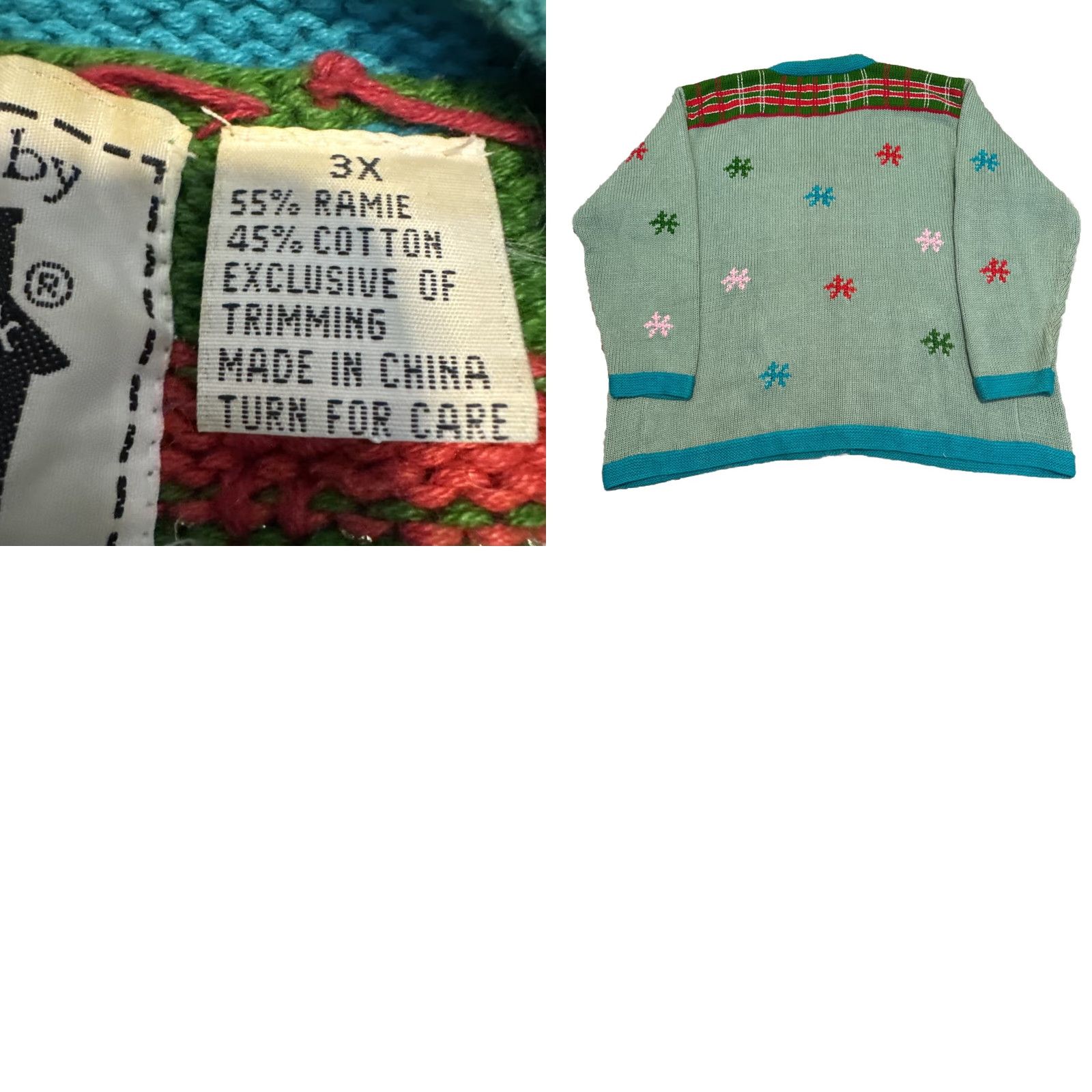Vintage VINTAGE 90s Storybook Knits Christmas Bears Green Cardigan Sweater 3XL Women Ramie Knit Size XXL / US 16-18 / IT 52-54 - 8 Thumbnail