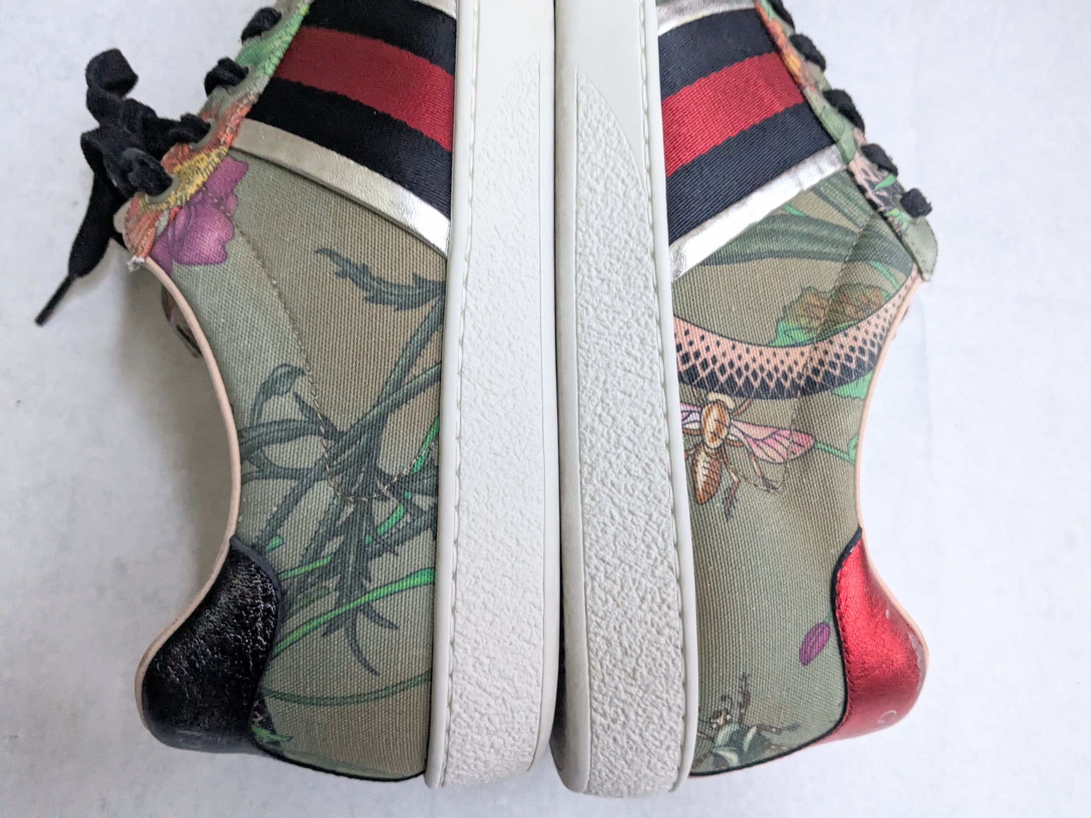 Gucci Gucci Ace Sneakers Green Floral Snake 8.5 Low Tops Size US 8.5 / EU 41-42 - 11 Thumbnail