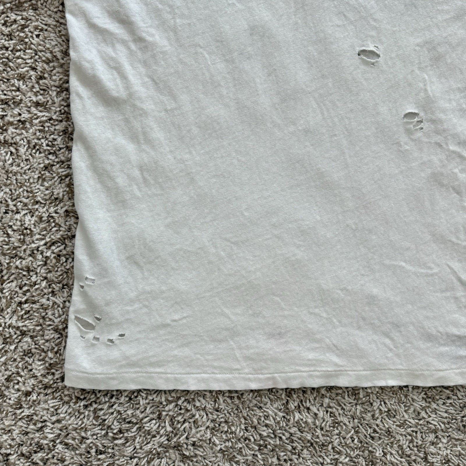 R13 $295 R13 Destroyed Boy T-Shirt Off White EcruJapanese Fabric Size US S / EU 44-46 / 1 - 17 Thumbnail