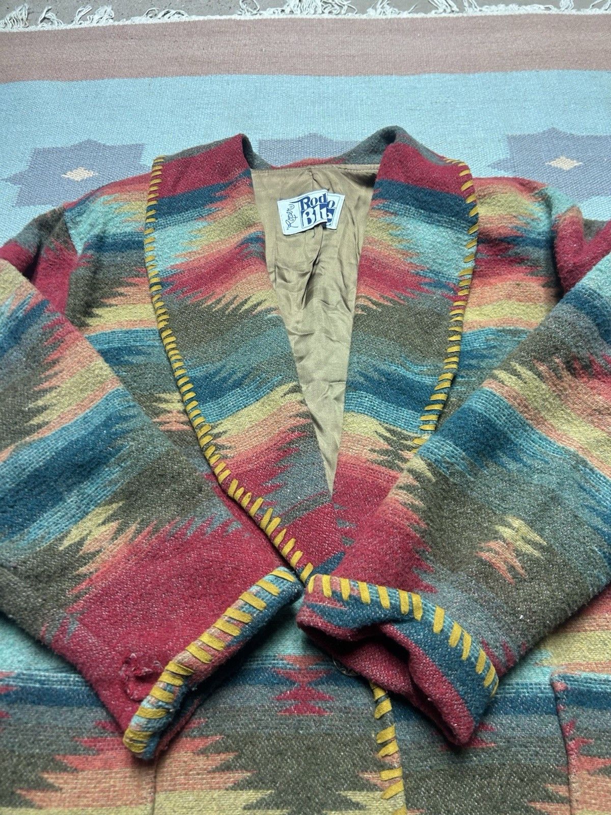 Vintage roper rodeo blue jacket Aztec barn chore coat southwestern L Size L / US 10 / IT 46 - 4 Thumbnail