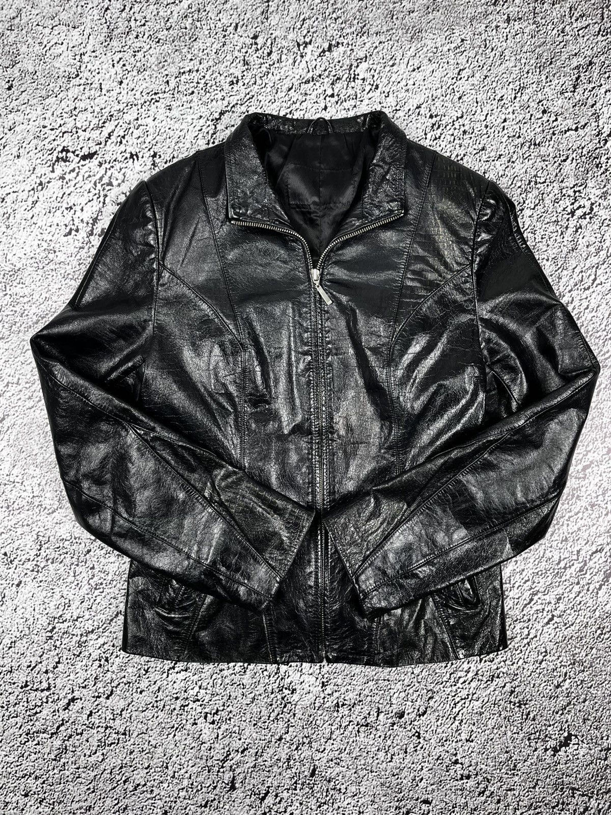 Leather Vintage Y2K Leather patchwork style avantgarde gothic jacket Size M / US 6-8 / IT 42-44 - 3 Thumbnail