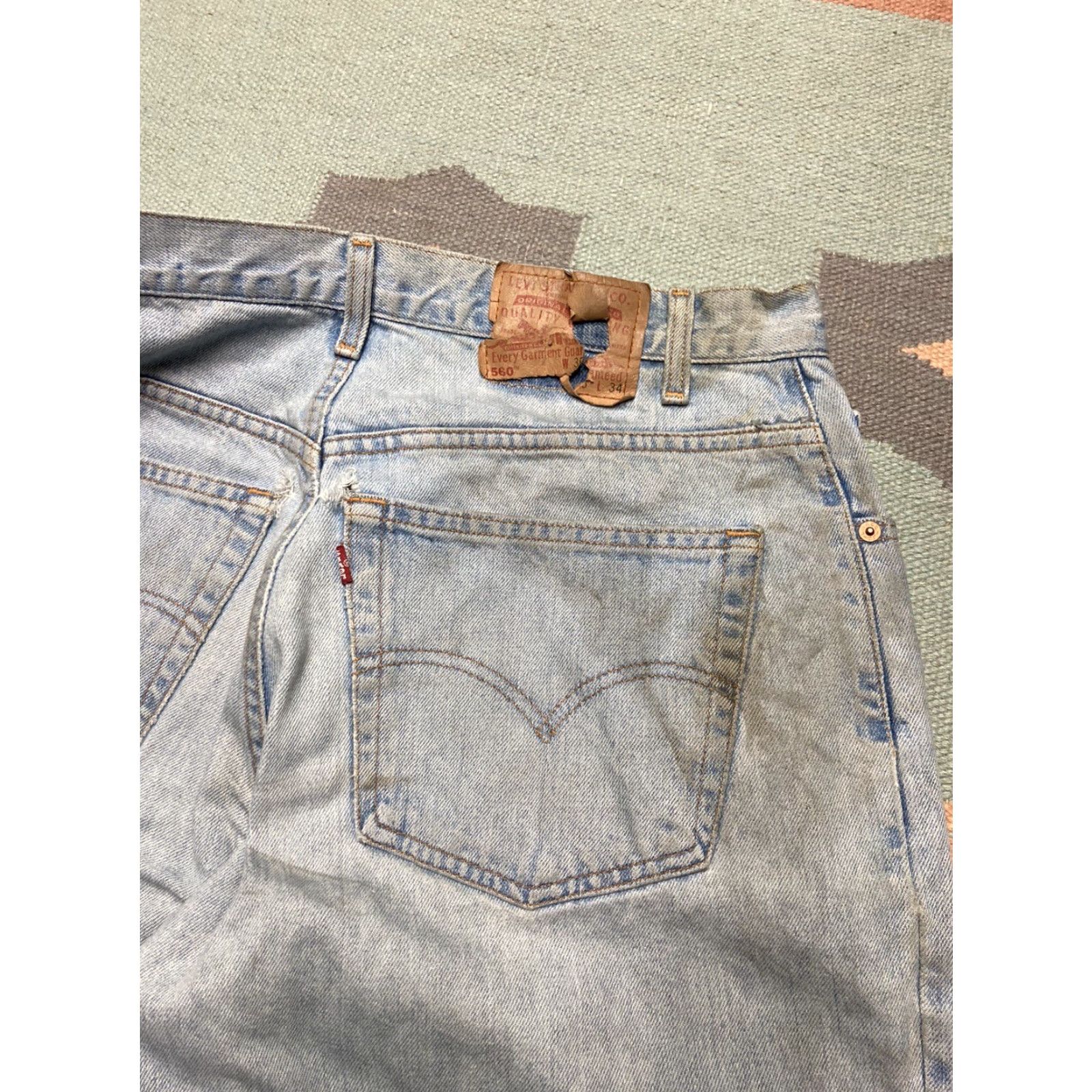Levi's VINTAGE Levi’s Jeans 560 34x34 Tapered Loose Baggy 90s y2k skater faded grunge Mens Blue jeans Size US 34 / EU 50 - 6 Thumbnail