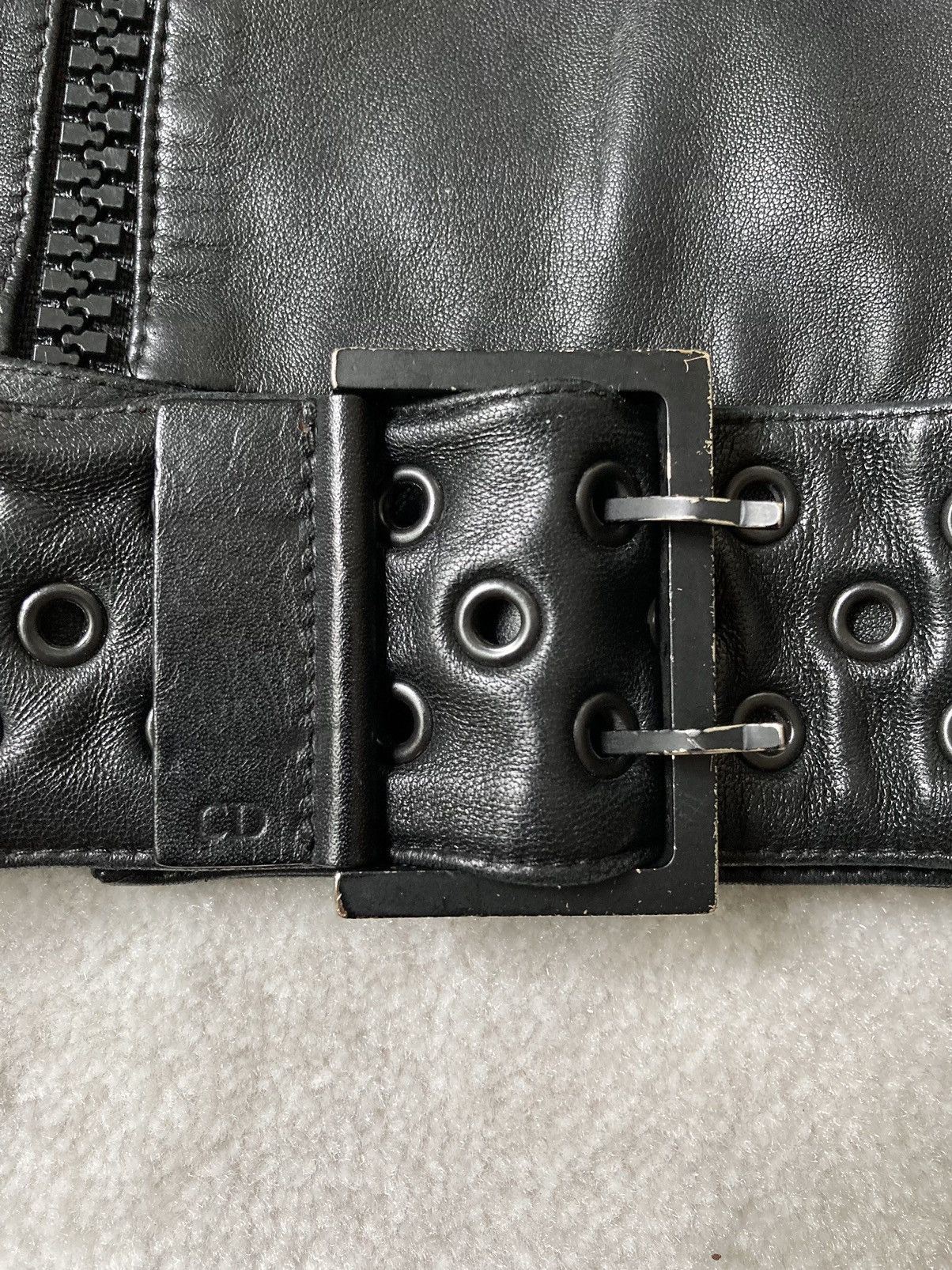 Dior × Hedi Slimane S/S 2004 “Strip” Leather Biker Jacket Size US M / EU 48-50 / 2 - 10 Thumbnail