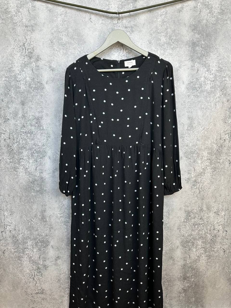 SERAPHIN Seraphine Polka Dot Midi Maternity Dress Black Viscose Size M / US 6-8 / IT 42-44 - 2 Thumbnail