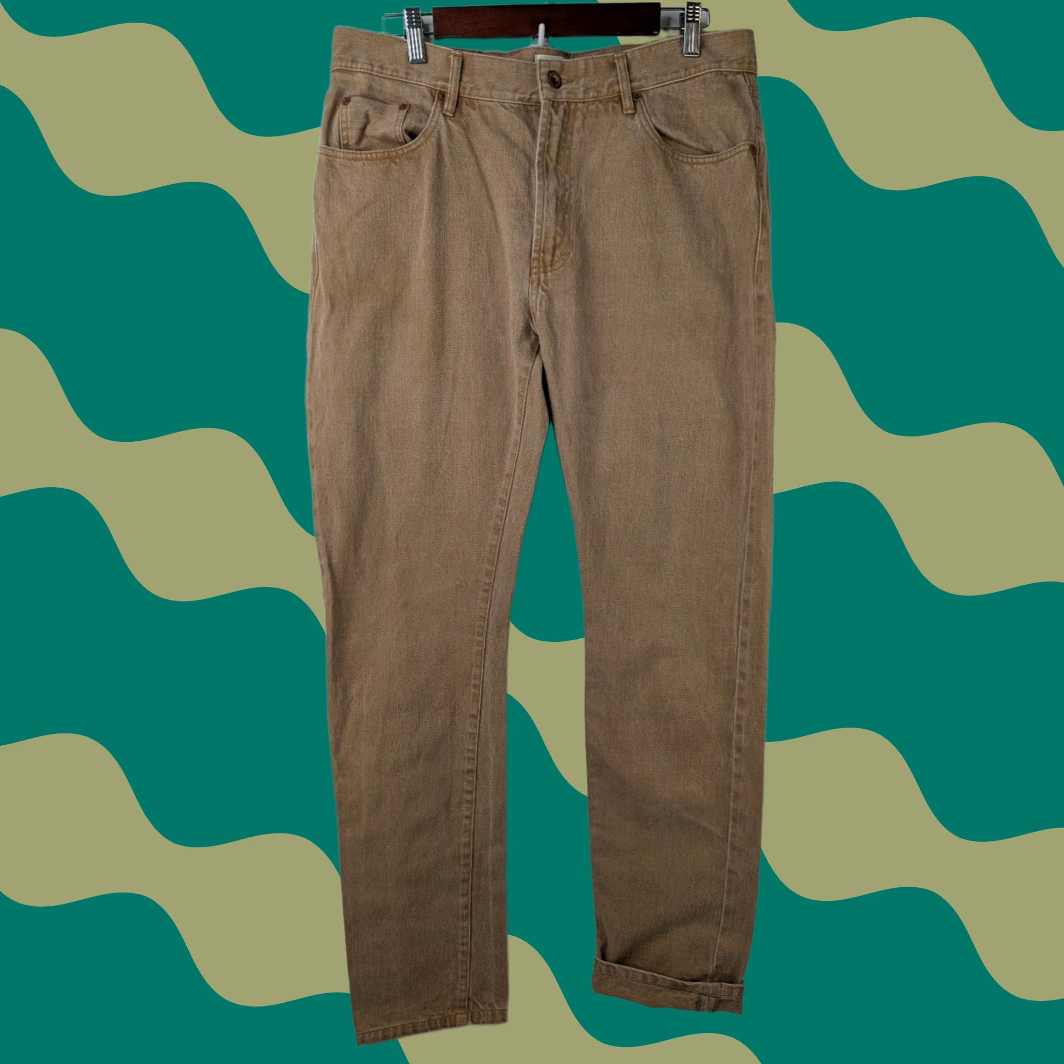Taylor Stitch Taylor Stitch Jeans Slim Sand Tan Selvedge Denim Mens 34 Brown Cotton 5-Pocket Design Straight Mid Rise Vintage No Size US 34 / EU 50 - 1 Thumbnail