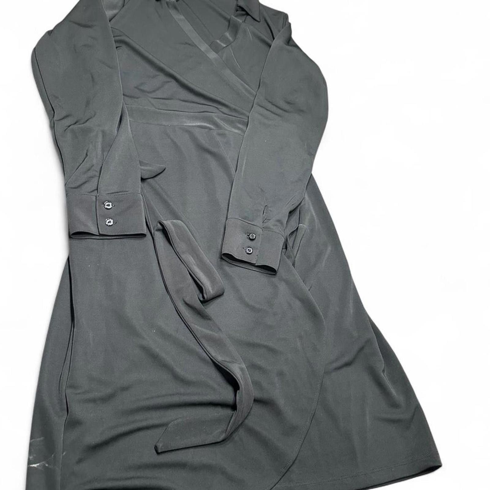 Other Grey long sleeve wrap dress with tie waist #workwear #office Size L / US 10 / IT 46 - 2 Thumbnail