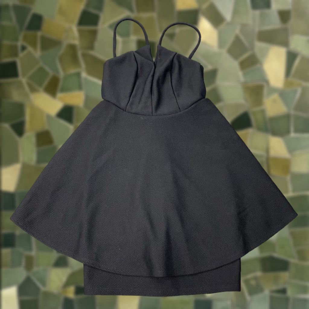 sachin and babi light blue dress asos Lulus puff sleeve midi tea dress in black main image 0