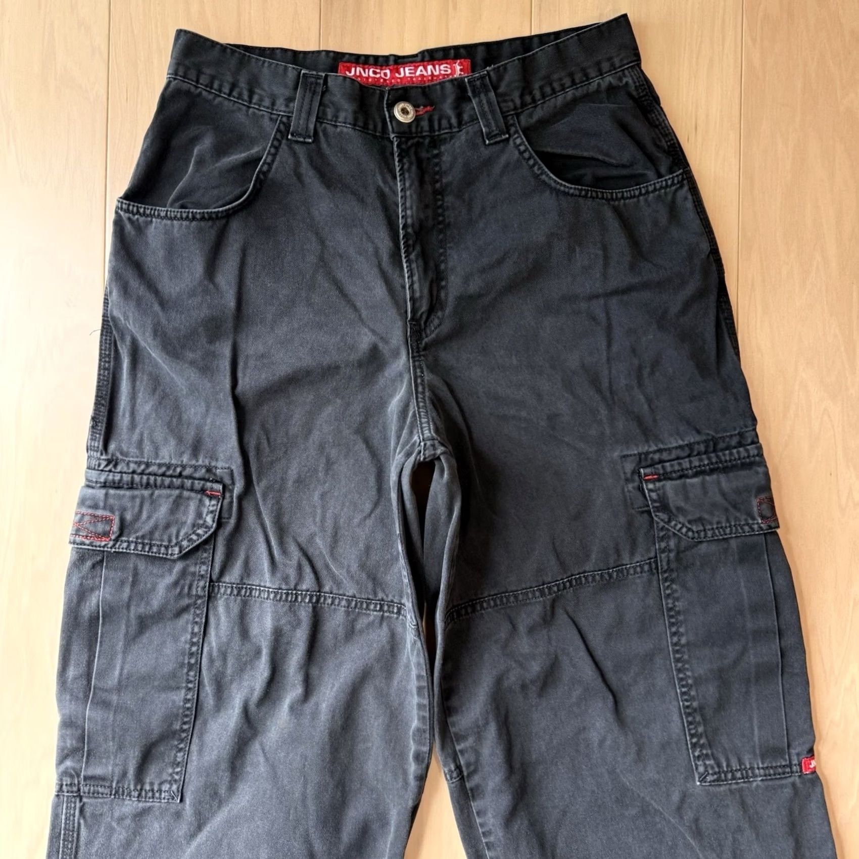 JNCO VINTAGE JNCO Cargo Pants 32 Black Baggy Y2K Streetwear Tribal Logo Size US 32 / EU 48 - 3 Thumbnail