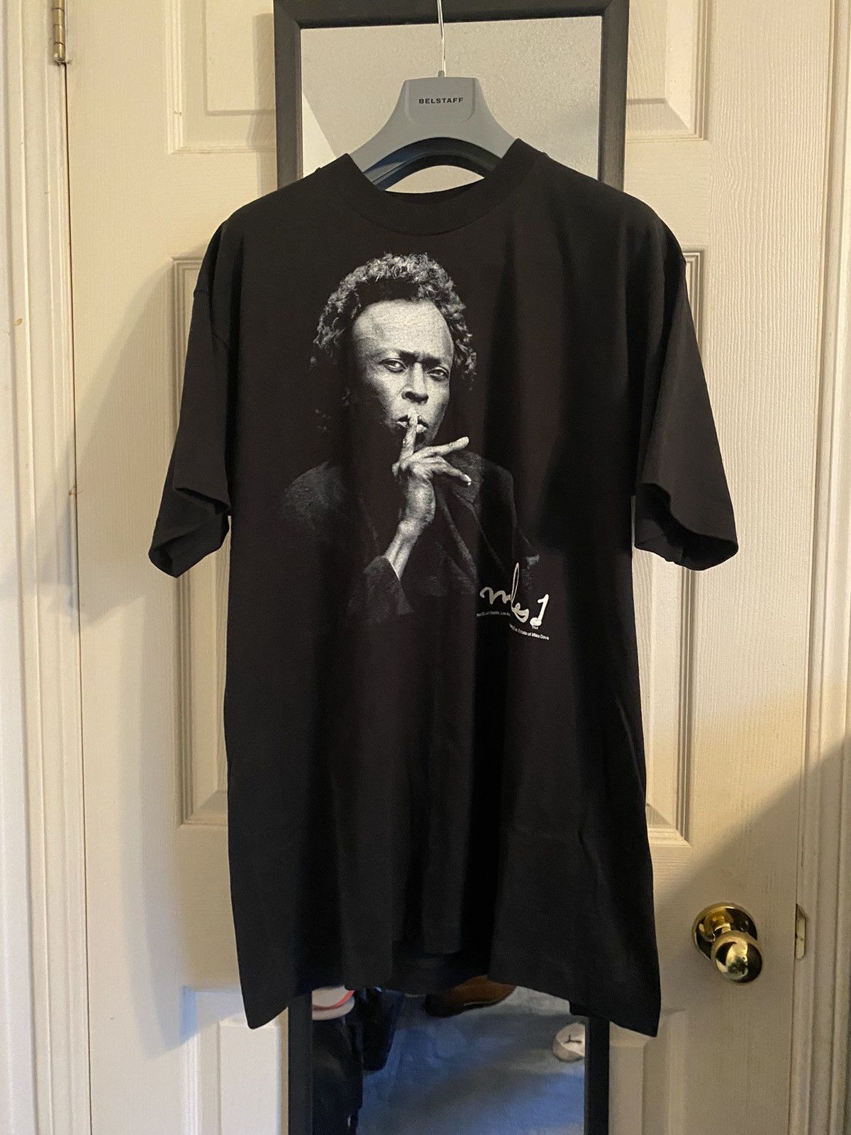 image of 1992 Miles Davis Single Stitch T Shirt in Black, Men's (Size XL)