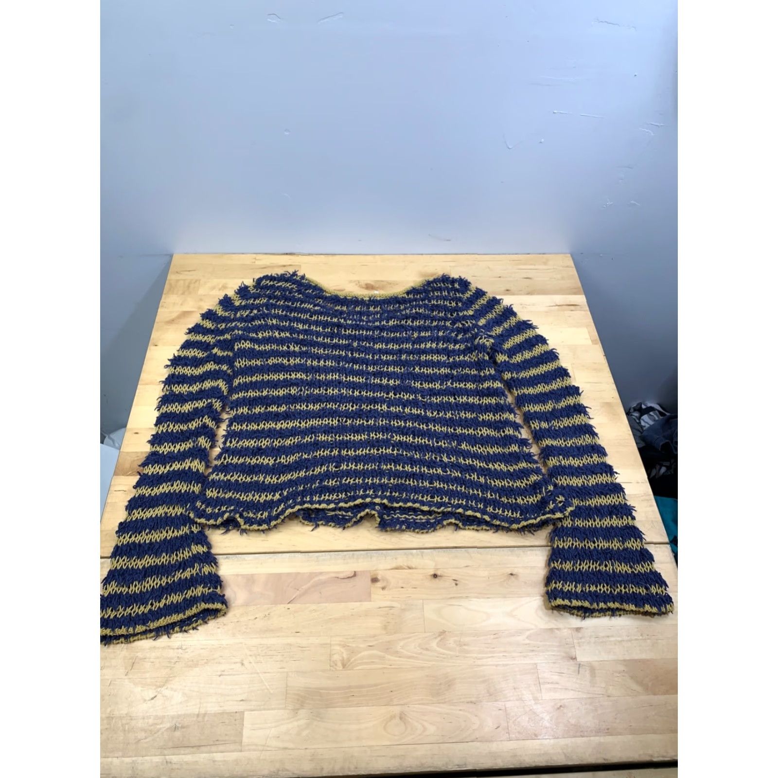 Free People VINTAGE Free People Downy Sweater Womens S Pullover Knit Boho Striped Casual Size S / US 4 / IT 40 - 6 Thumbnail