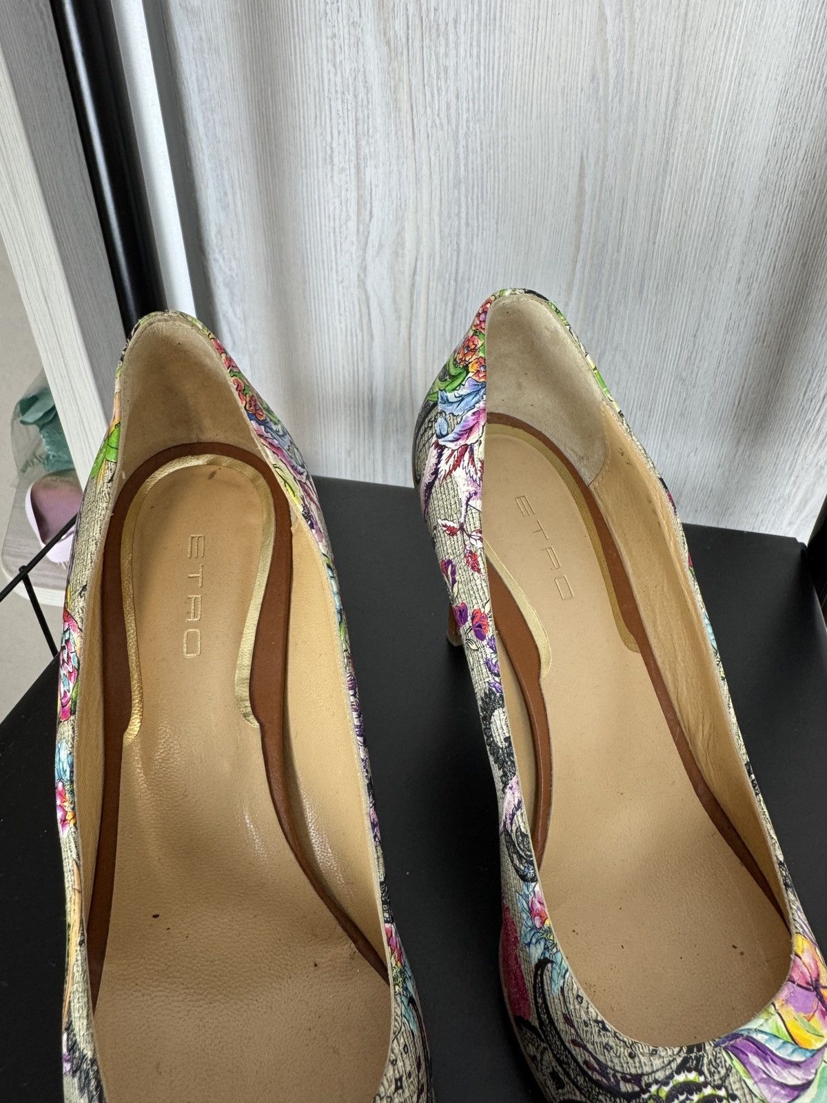 Etro ETRO made in Italy flower floral pattern multicolor heels Size US 7 / IT 37 - 9 Thumbnail