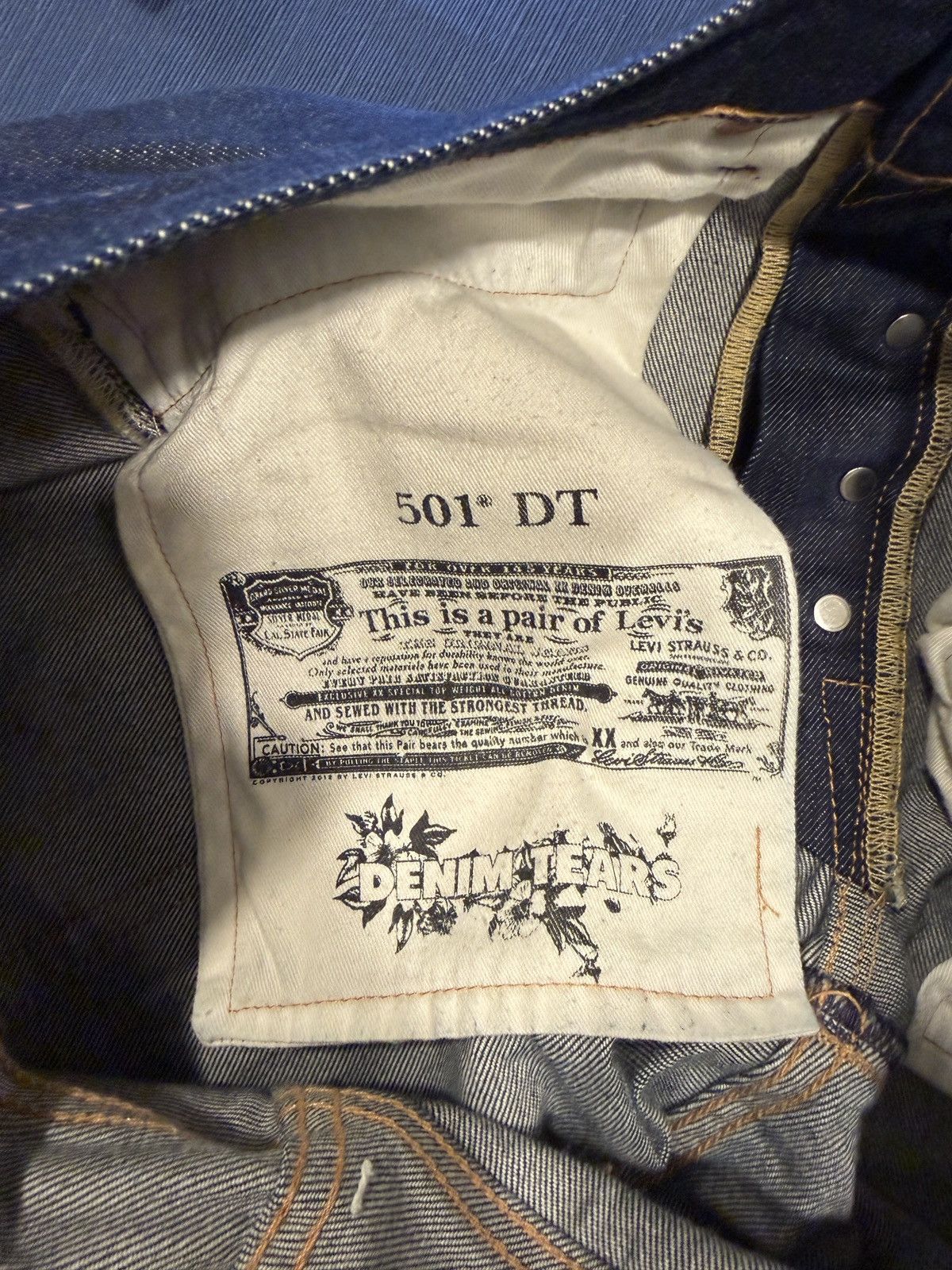 DENIM TEARS × Levi's Denim Tears Cotton Wreath Raw Denim Size US 31 - 10 Thumbnail