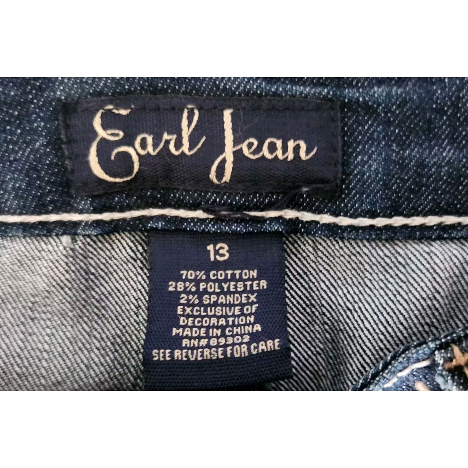 Vintage EARLJEANS Jeans REGULAR WOMENS Size 13 DARK BLUE Blues Cotton Blend 28in Inseam Mid Rise RN#89302 Size 34" / US 12 / IT 48 - 2 Thumbnail