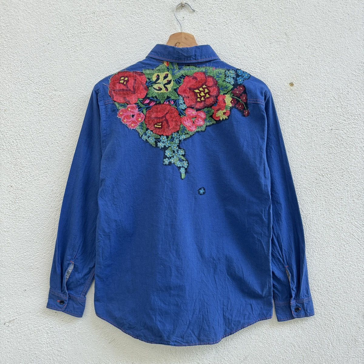 Japanese Brand Bohemians Garden Patchwork Chambray Shirt Size US S / EU 44-46 / 1 - 3 Thumbnail