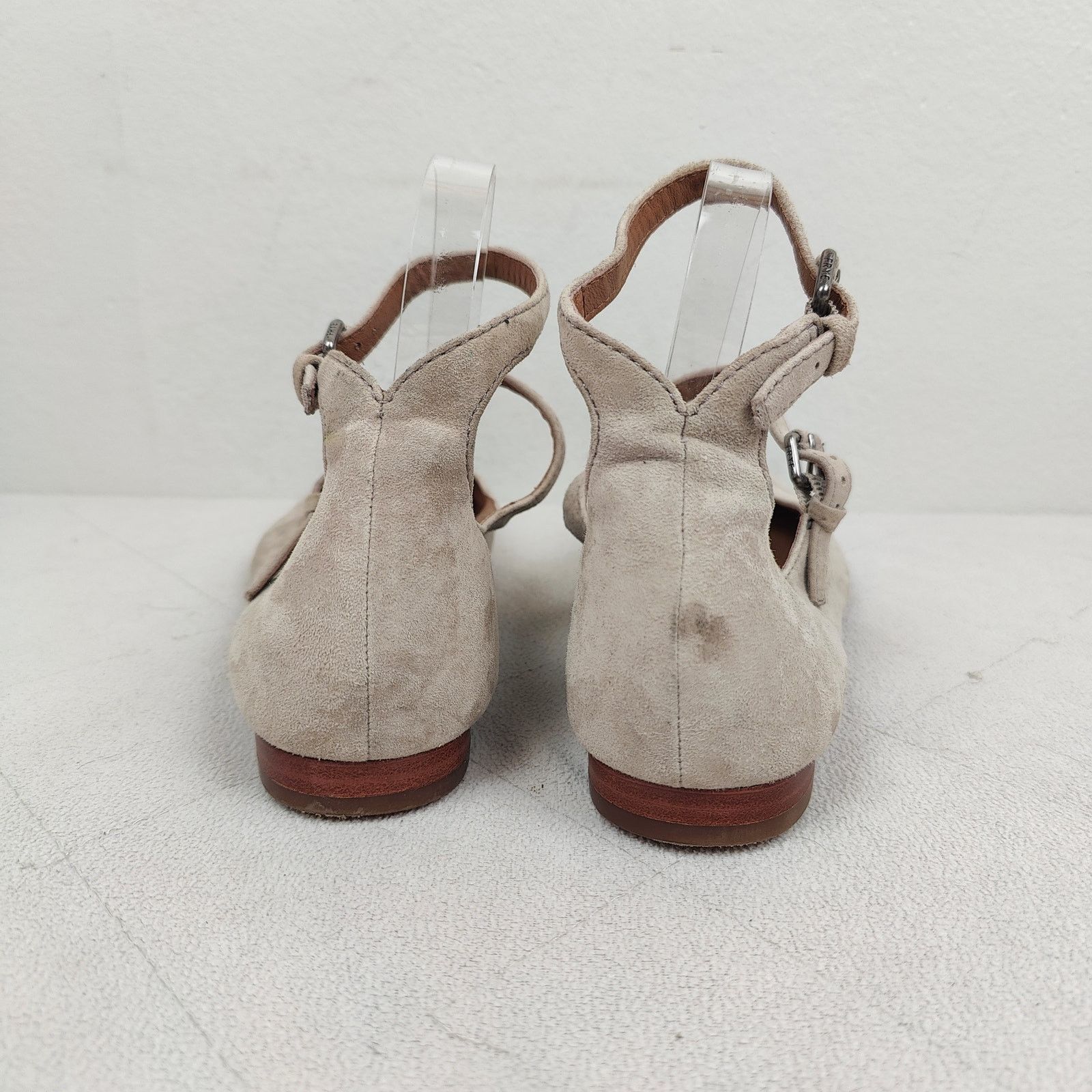 Frye Frye Sienna Cross Ballet Flats Womens 8.5 Taupe Gray Suede Size US 8.5 / IT 38.5 - 4 Thumbnail